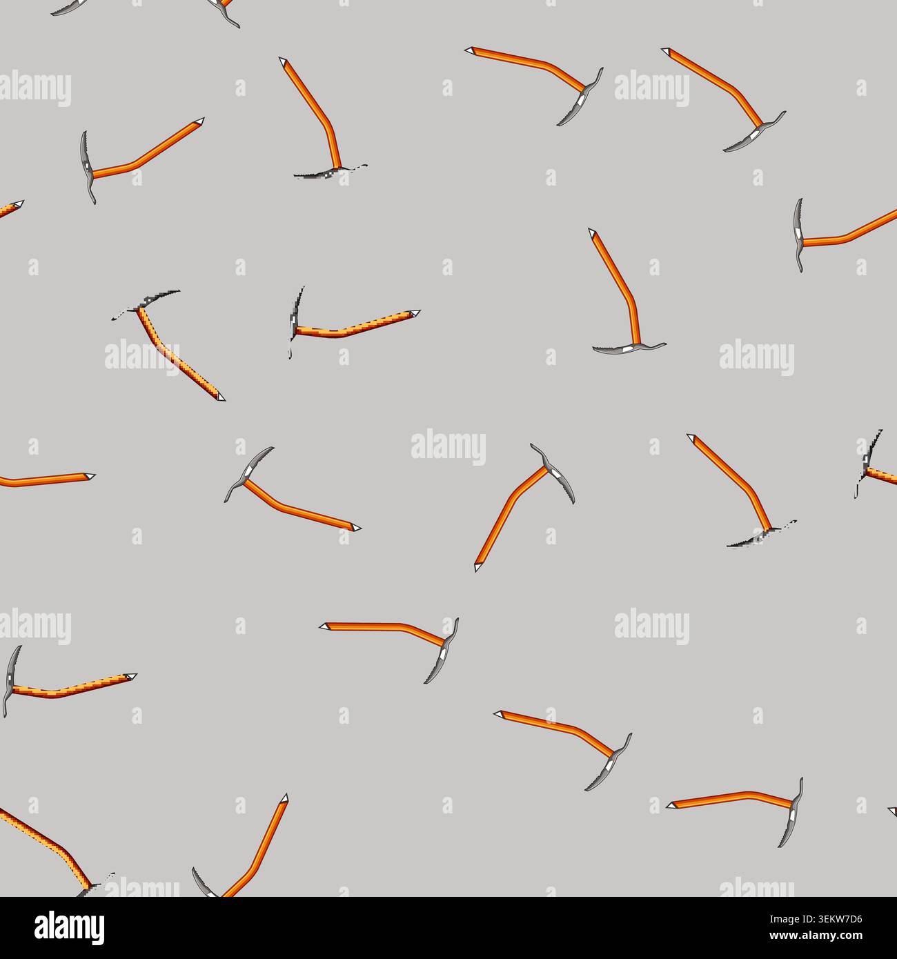 seamless pattern climbing ice axe cartoon vector Stock Vector