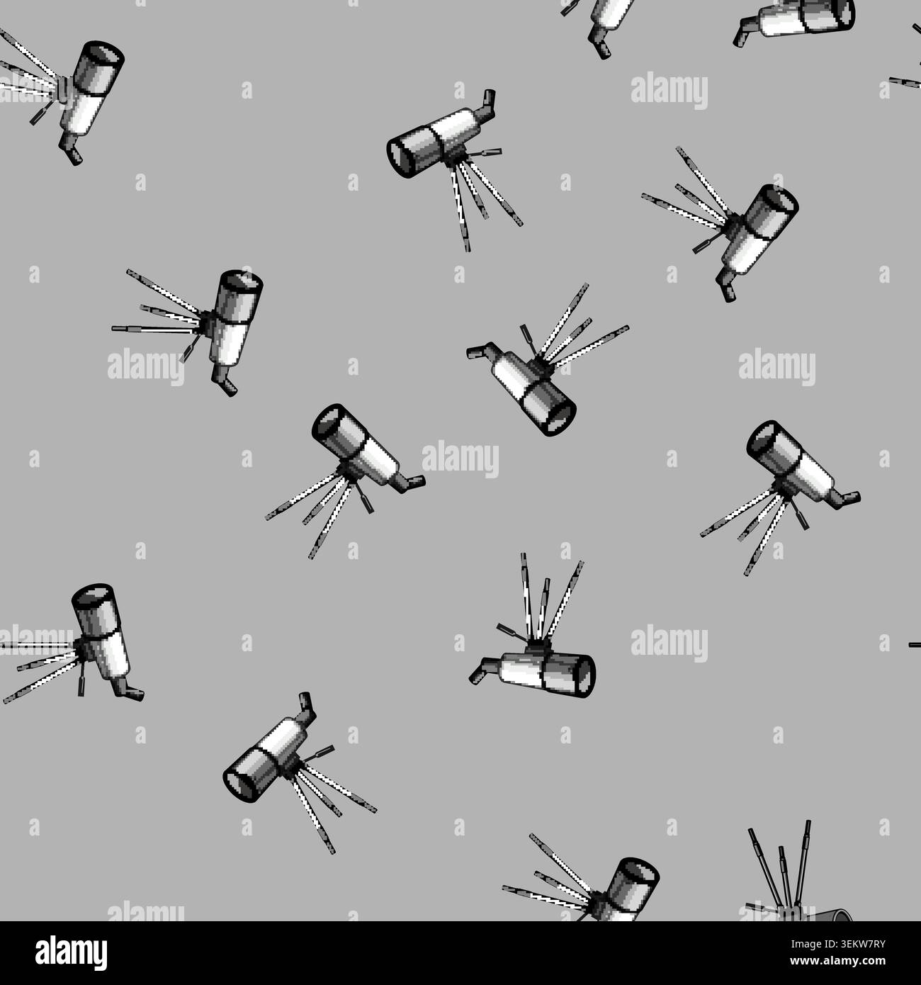 seamless pattern cosmos telescope cartoon vector Stock Vector