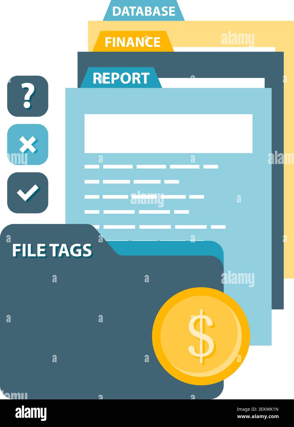 color coded file tags Stock Vector
