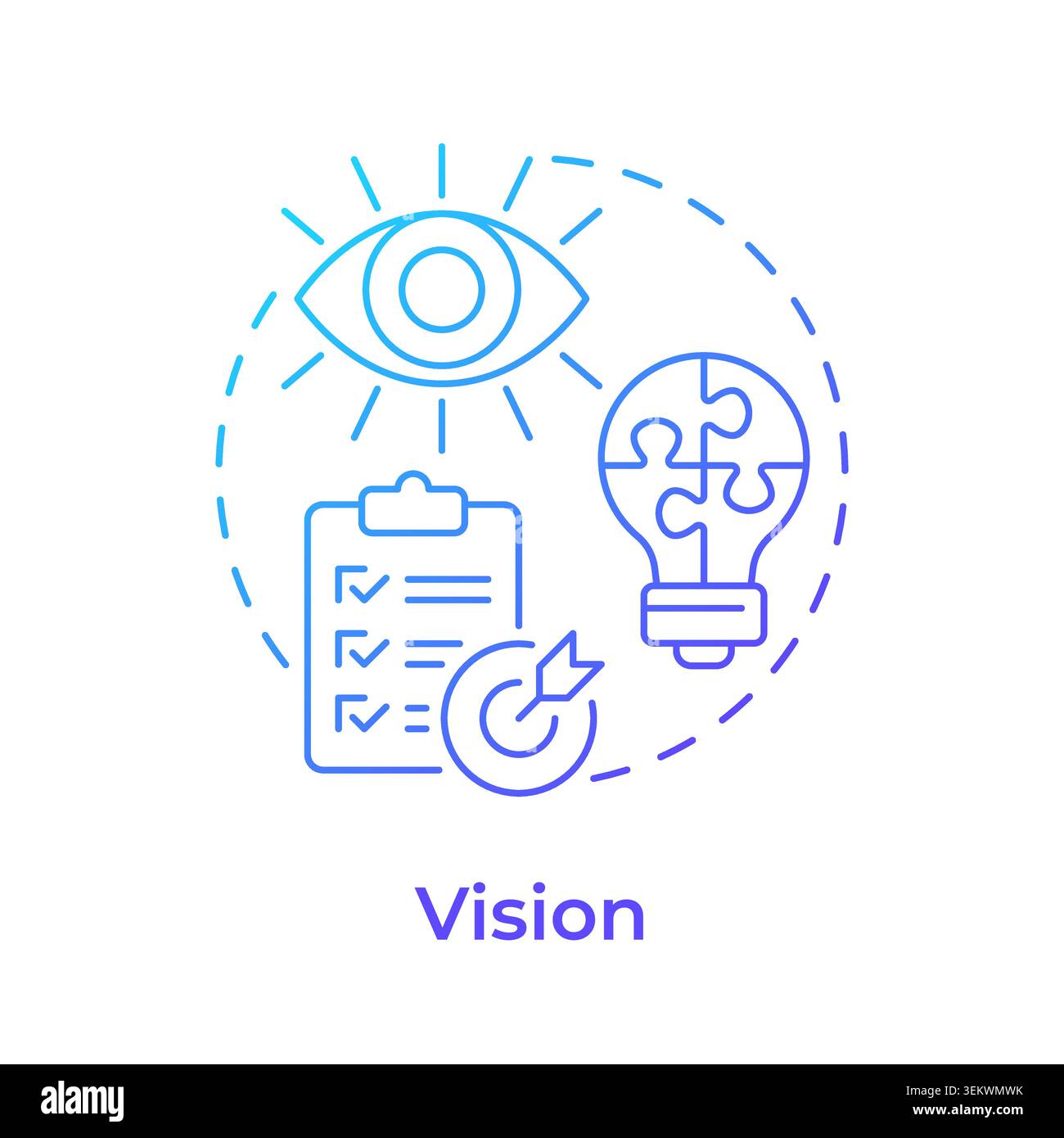 Vision blue gradient concept icon Stock Vector