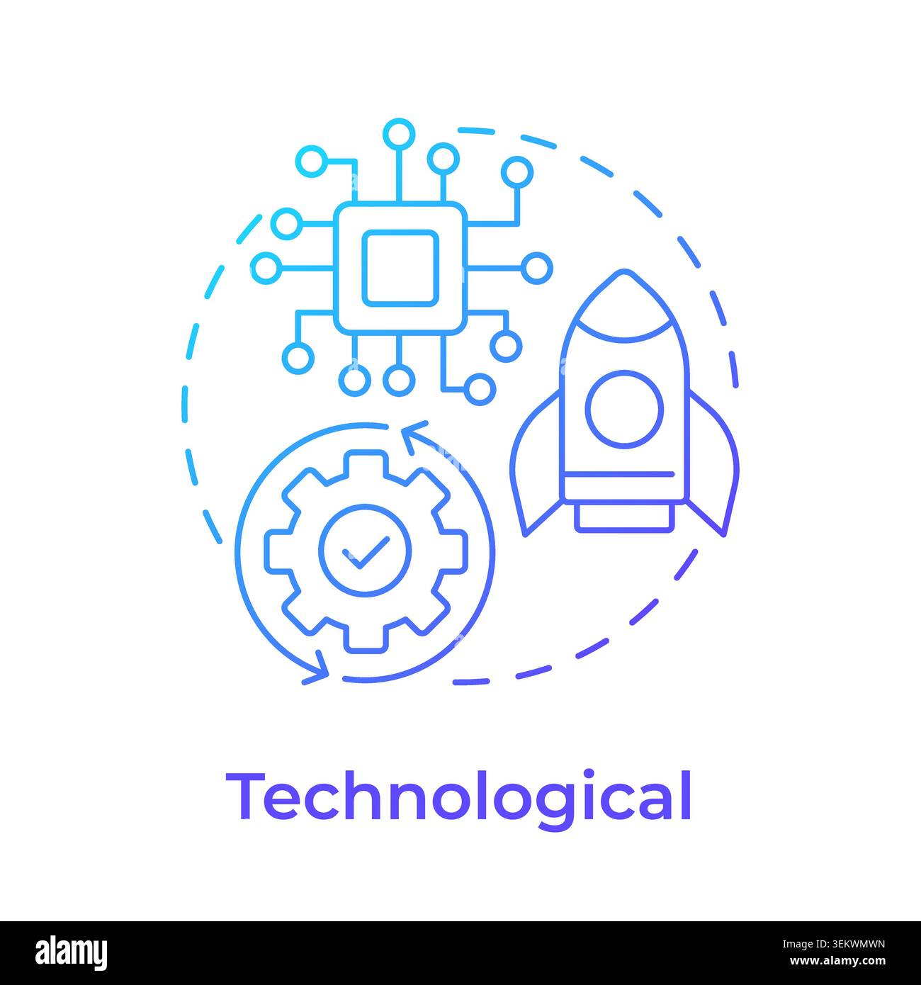 Technological blue gradient concept icon Stock Vector