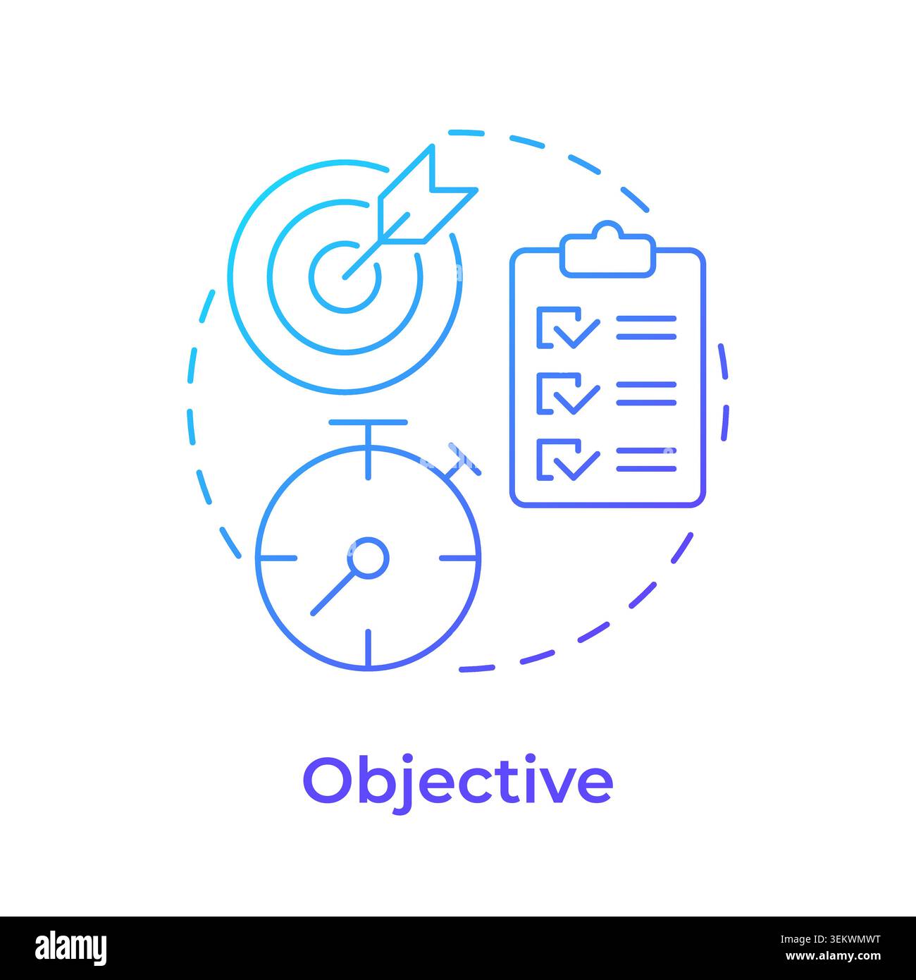 Objective blue gradient concept icon Stock Vector