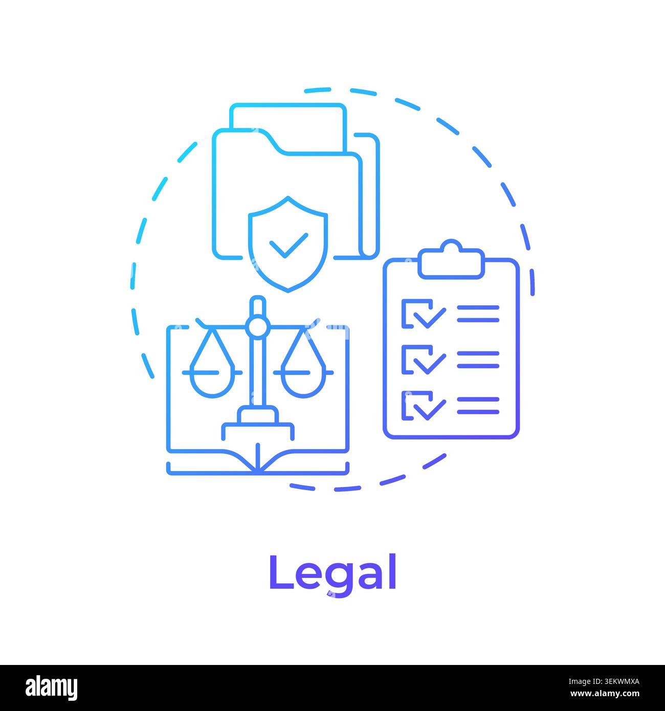 Legal blue gradient concept icon Stock Vector