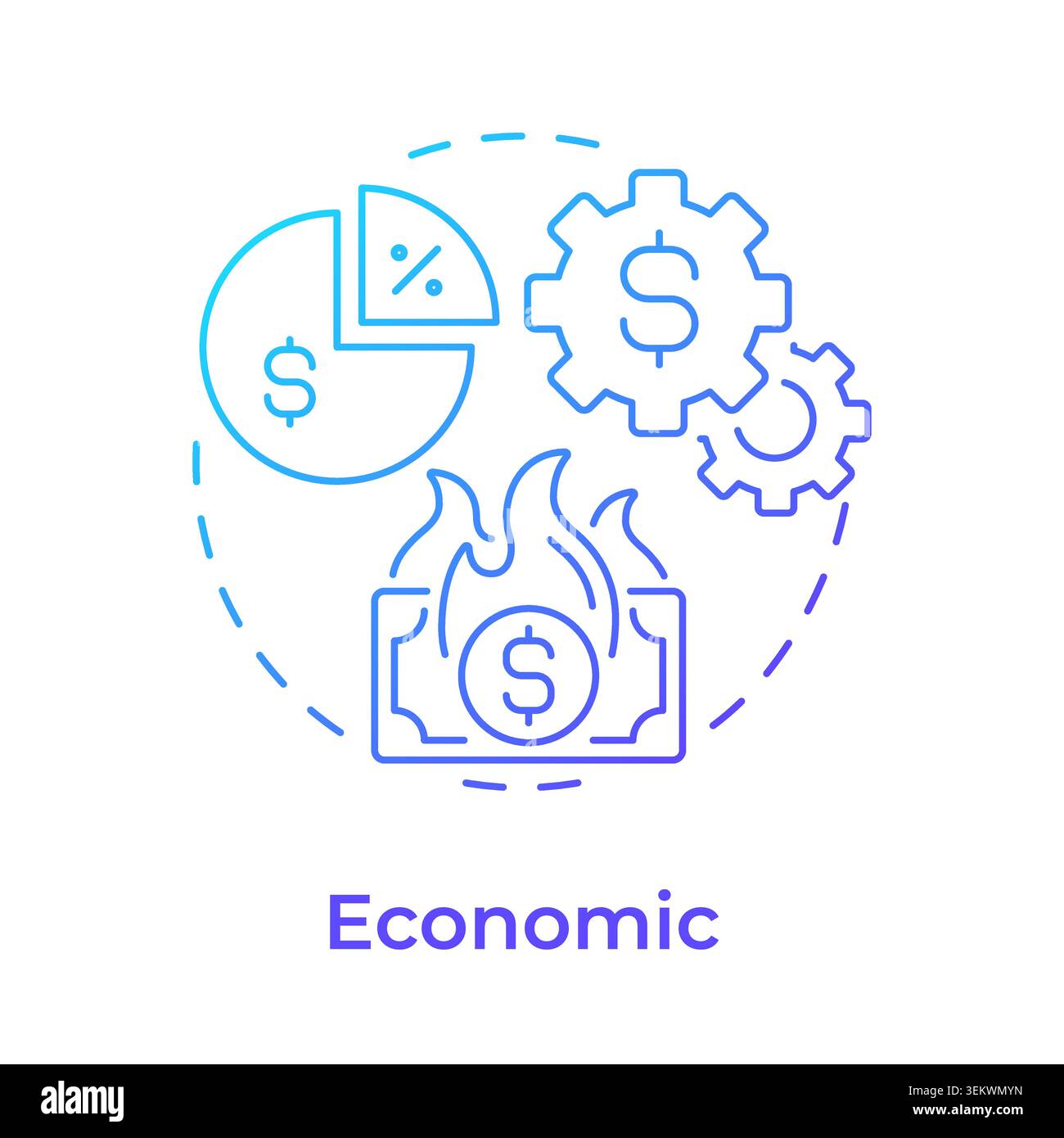 Economic blue gradient concept icon Stock Vector