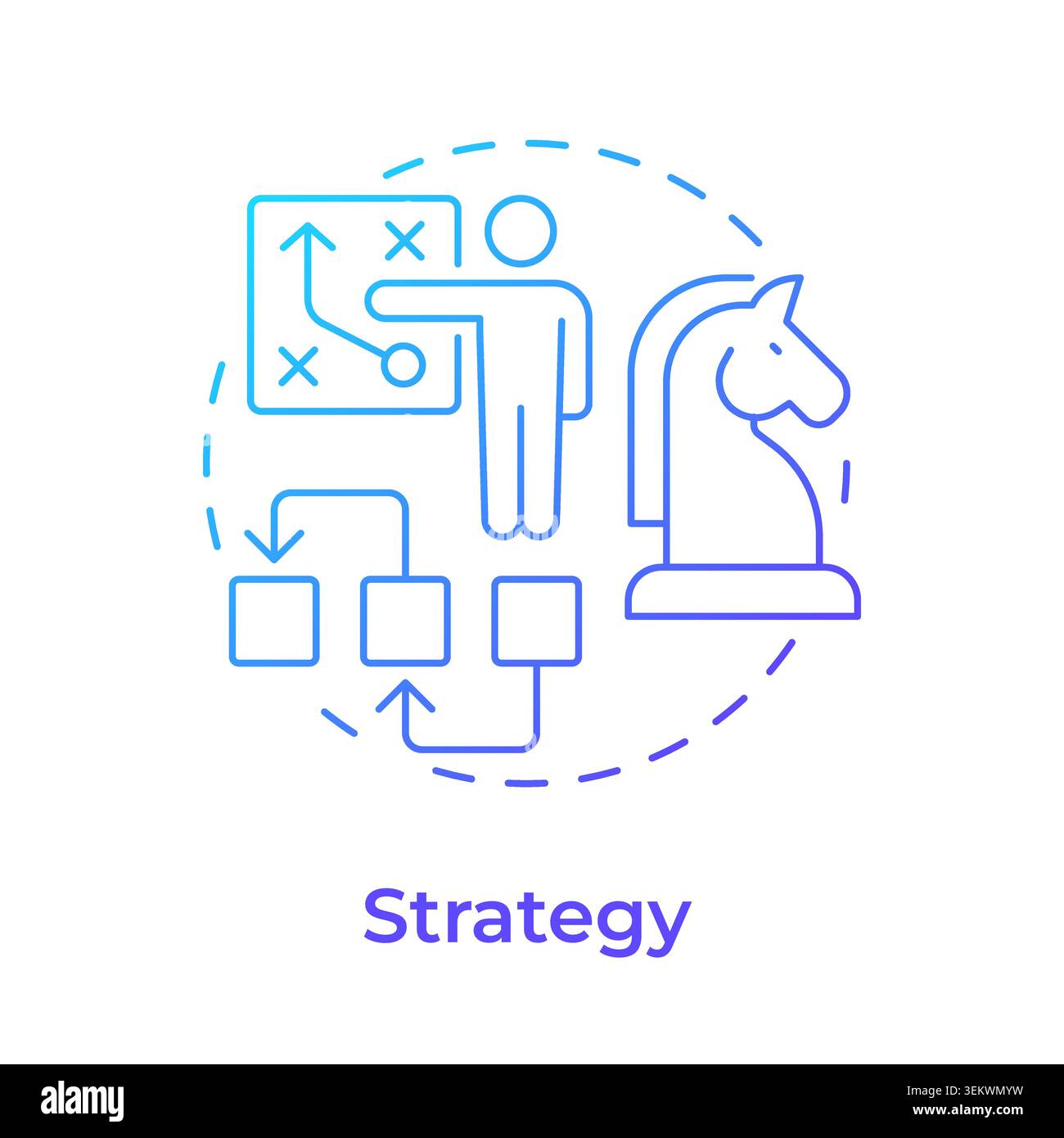 Strategy blue gradient concept icon Stock Vector