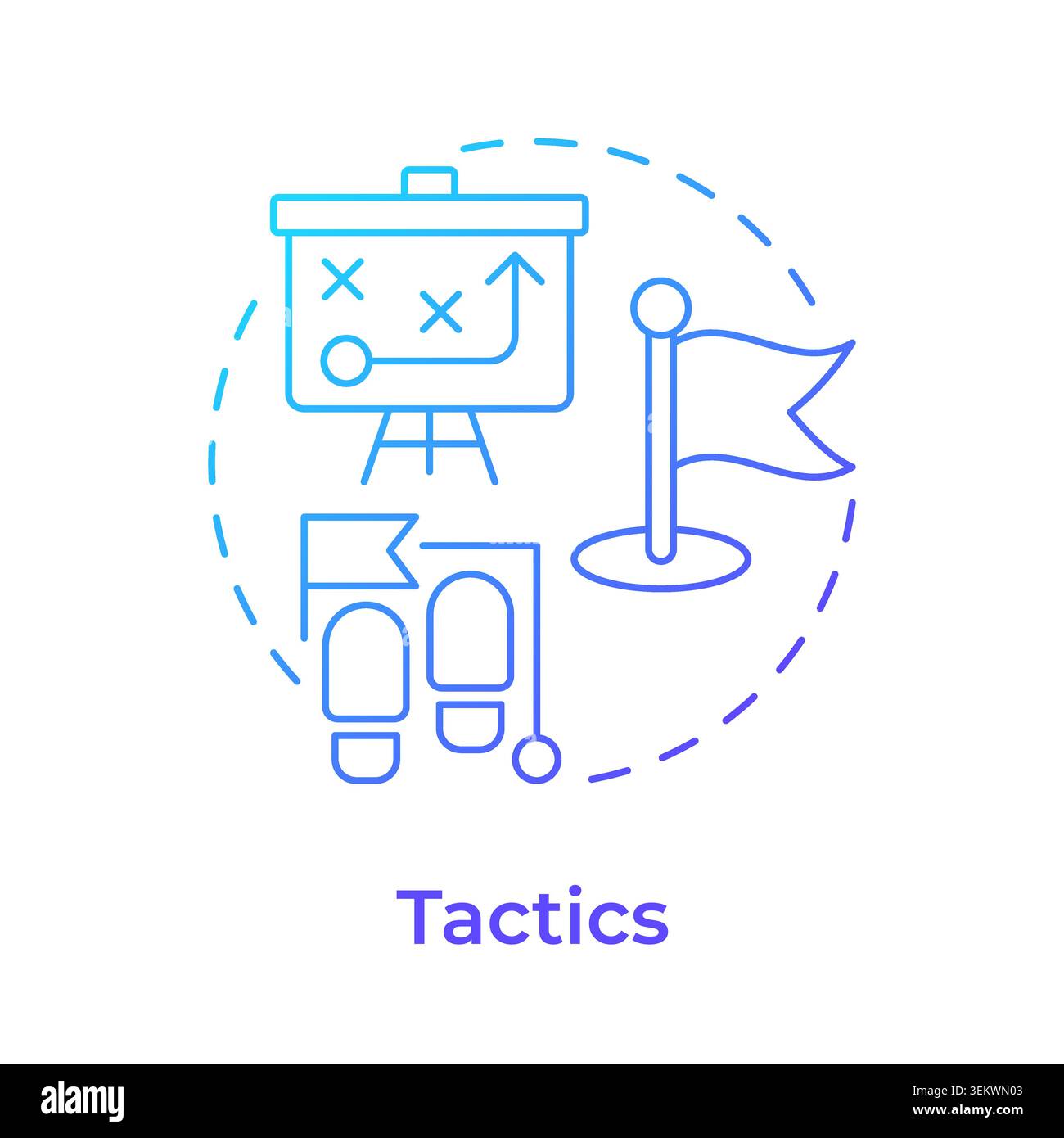 Tactics blue gradient concept icon Stock Vector