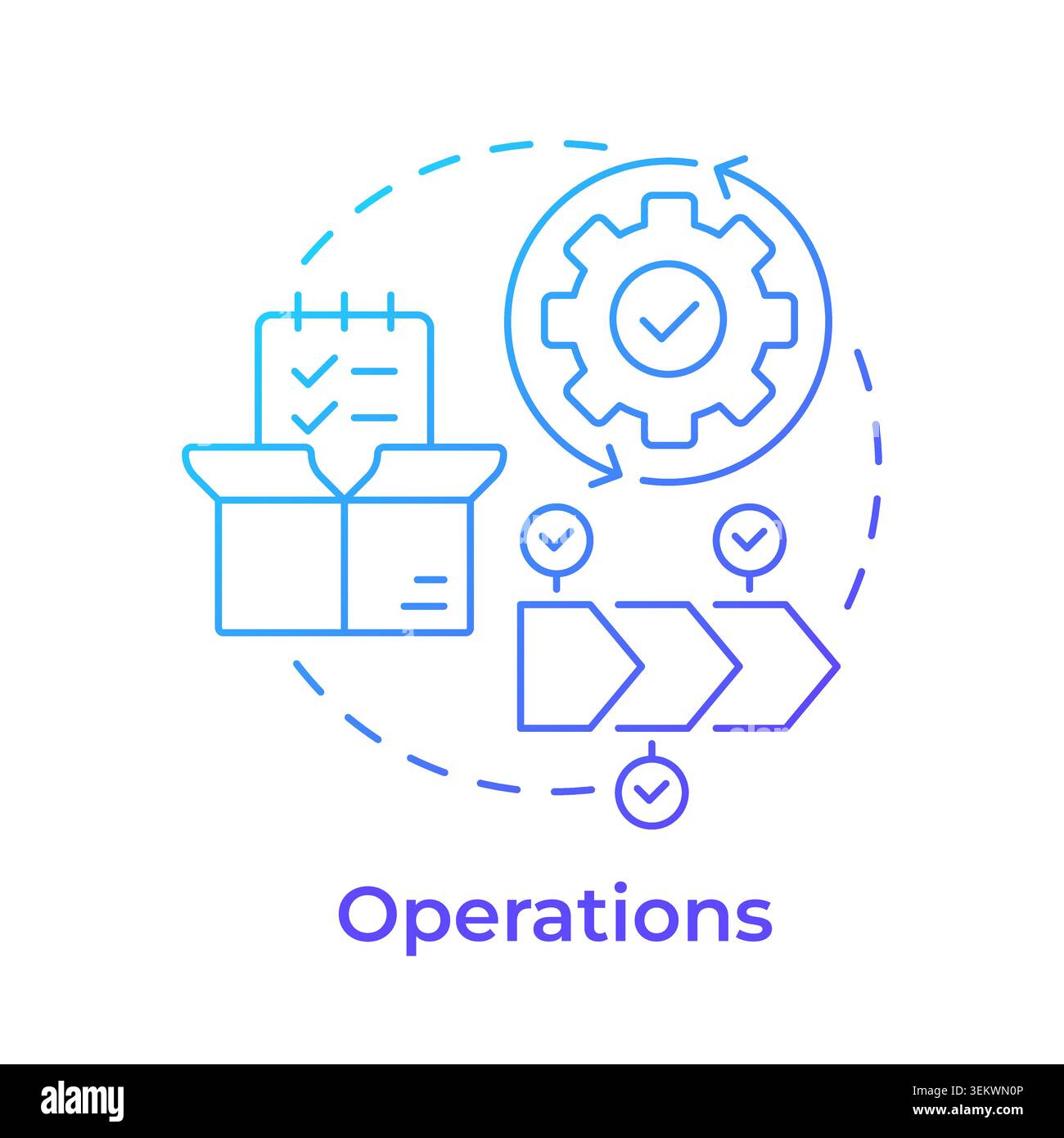 Operations blue gradient concept icon Stock Vector