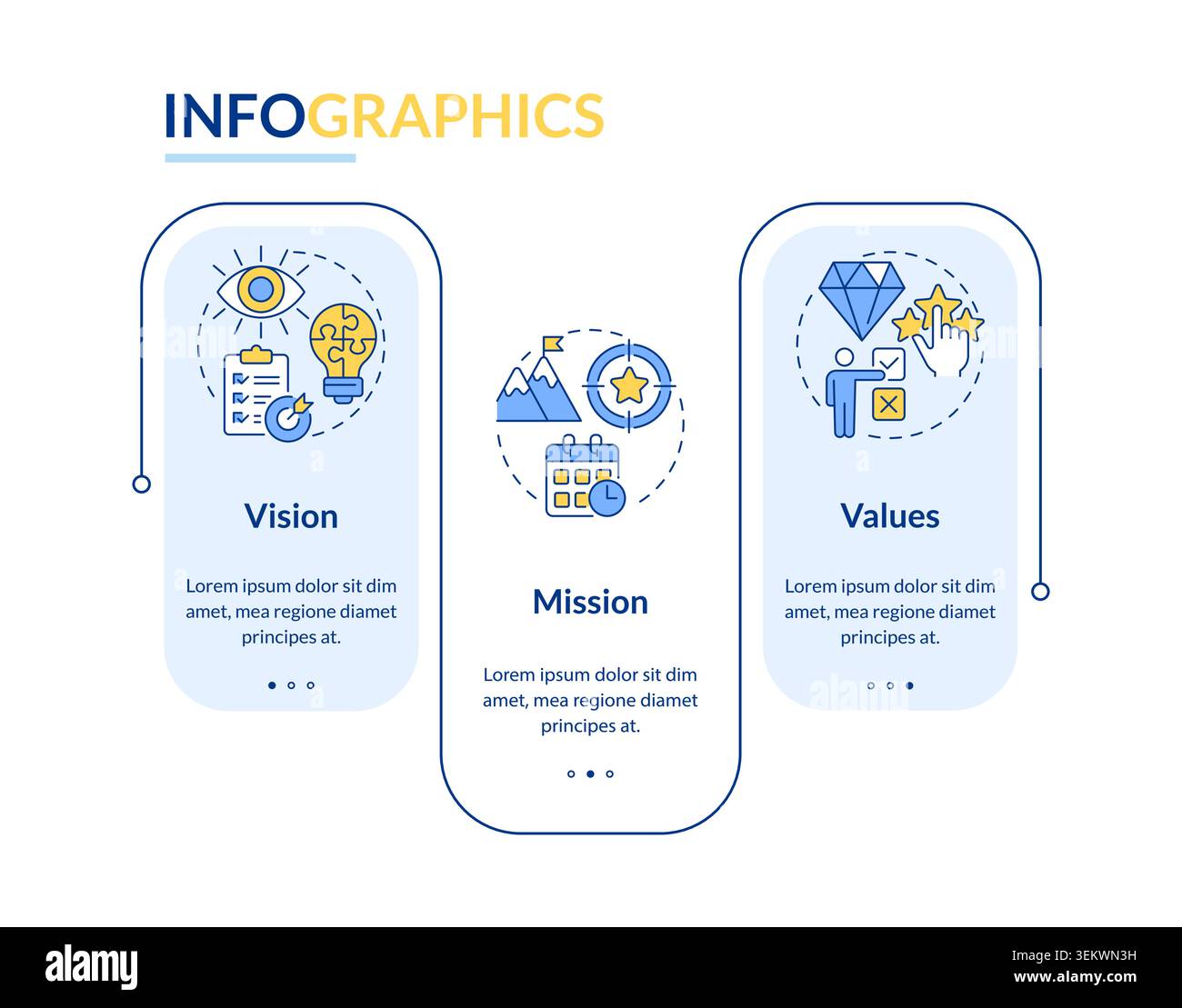 Strategic framework rectangle infographic vector Stock Vector