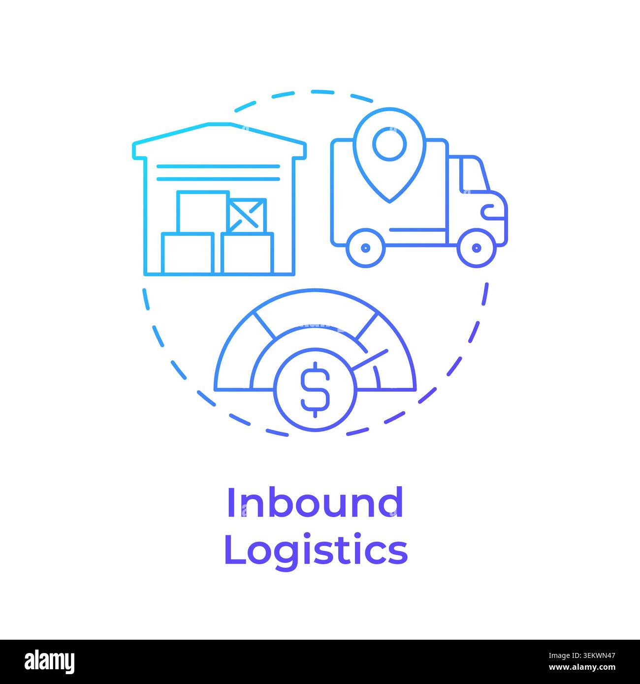 Inbound logistics blue gradient concept icon Stock Vector