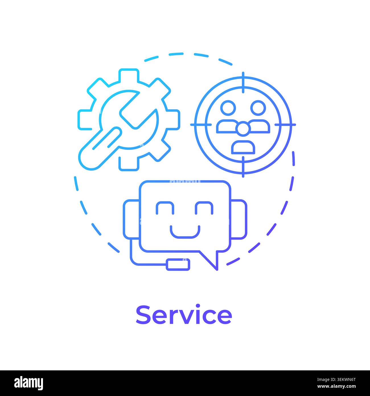 Service blue gradient concept icon Stock Vector