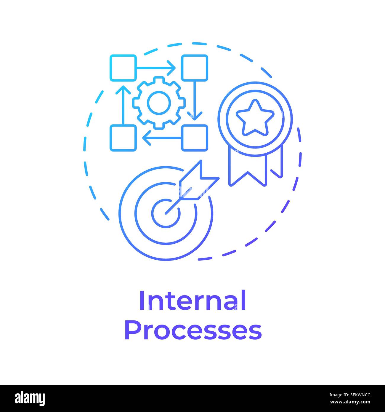 Internal processes blue gradient concept icon Stock Vector