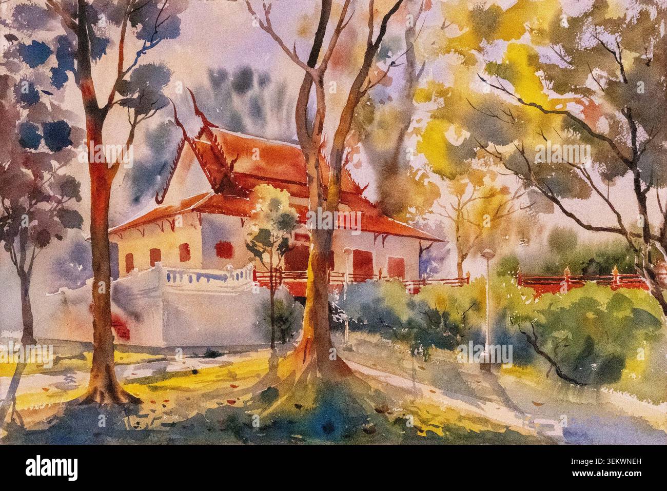 Watercolor chiang mai hi-res stock photography and images - Alamy