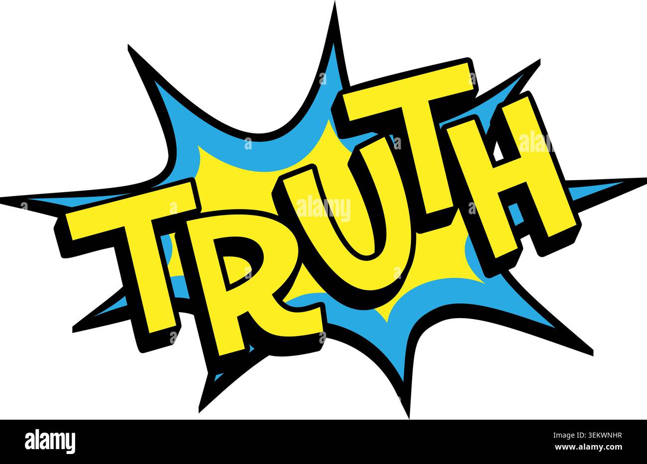 TRUTH Comic Book Pop Art Starburst Burst Graphic Stock Vector