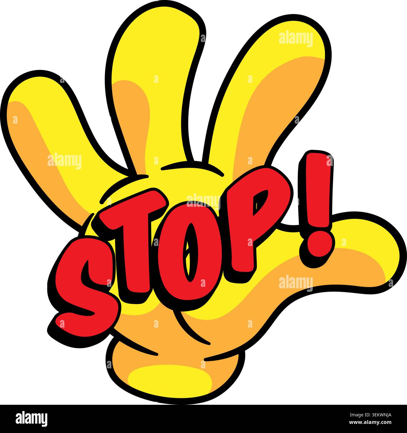 STOP Comic Book Pop Art Hand Gesture Graphic Stock Vector