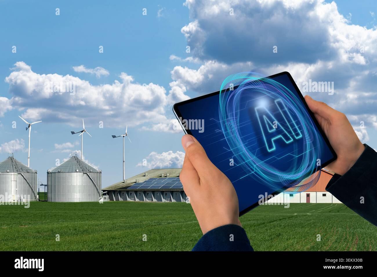 Using artificial intelligence in precision agriculture. Smart farming concept. Stock Photo