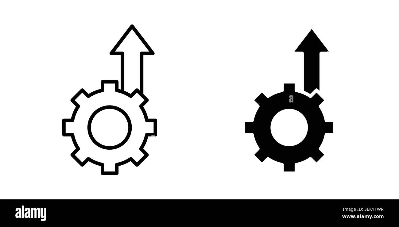 Efficiency icon solid, line, and editable vector set. Stock Vector