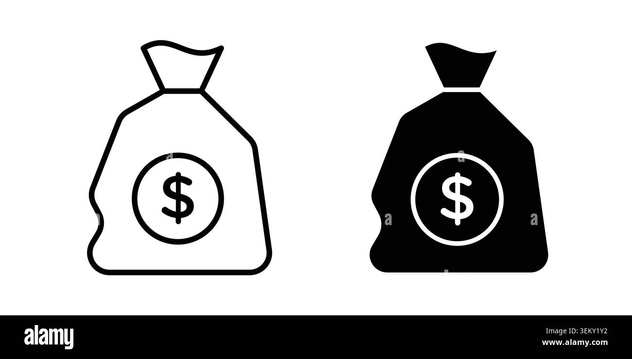 Fixed deposit icon solid, line, and editable vector set. Stock Vector