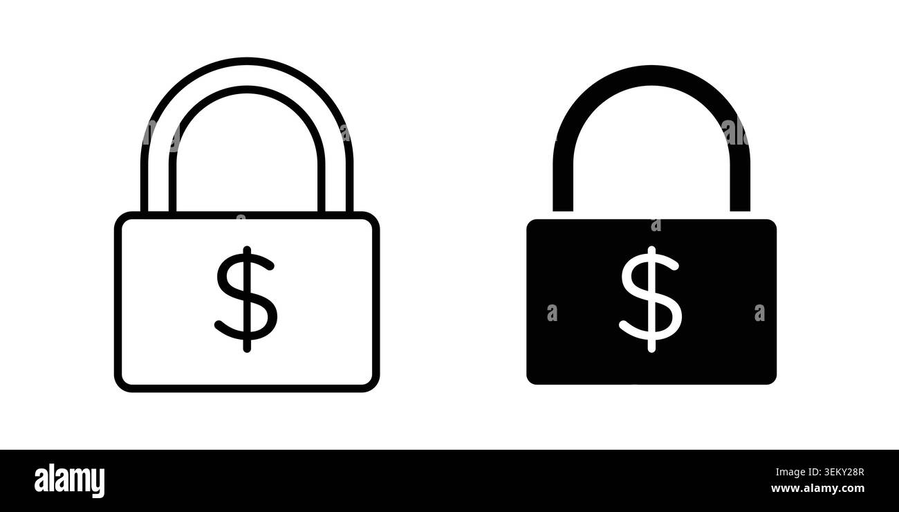 Fixed price icon solid, line, and editable vector set. Stock Vector