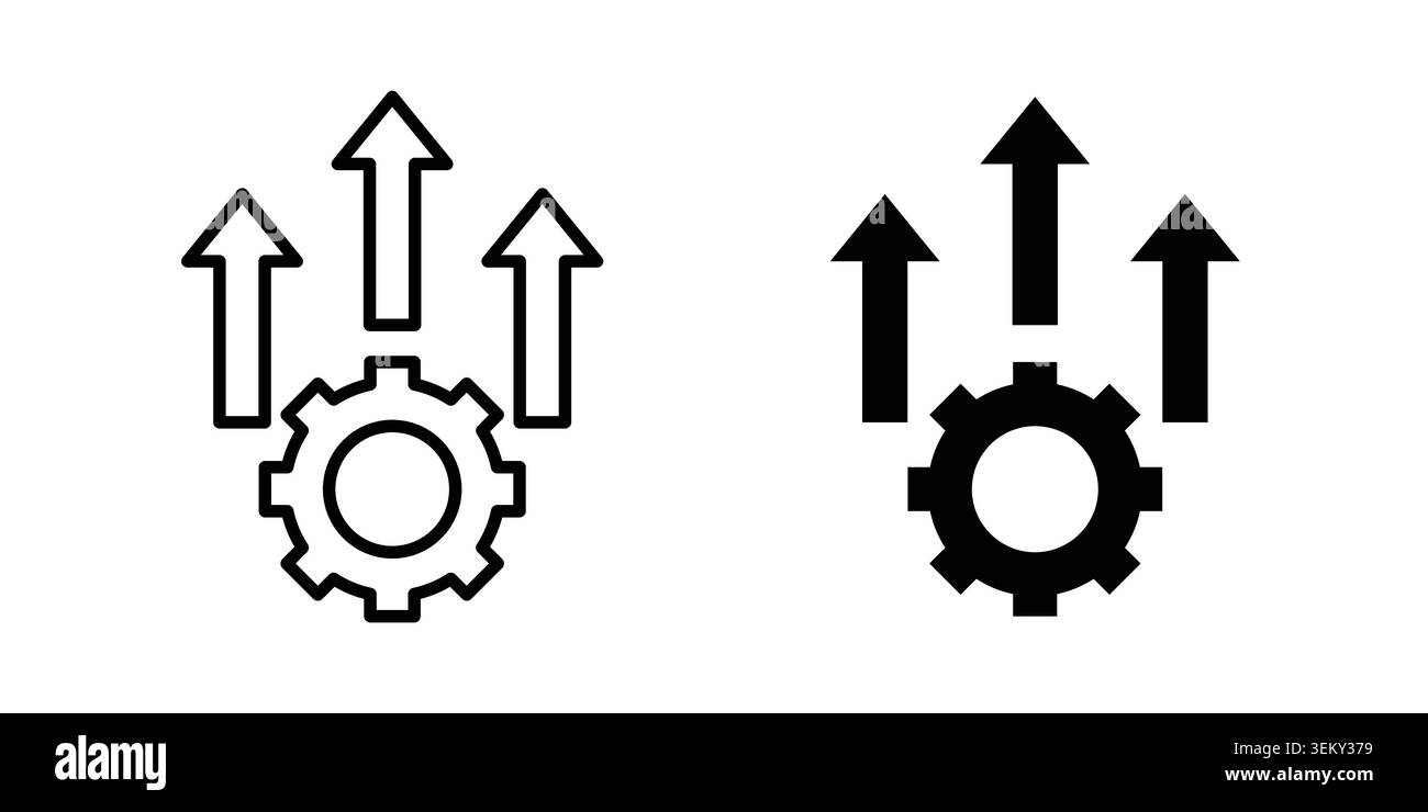 Improvement icon solid, line, and editable vector set. Stock Vector