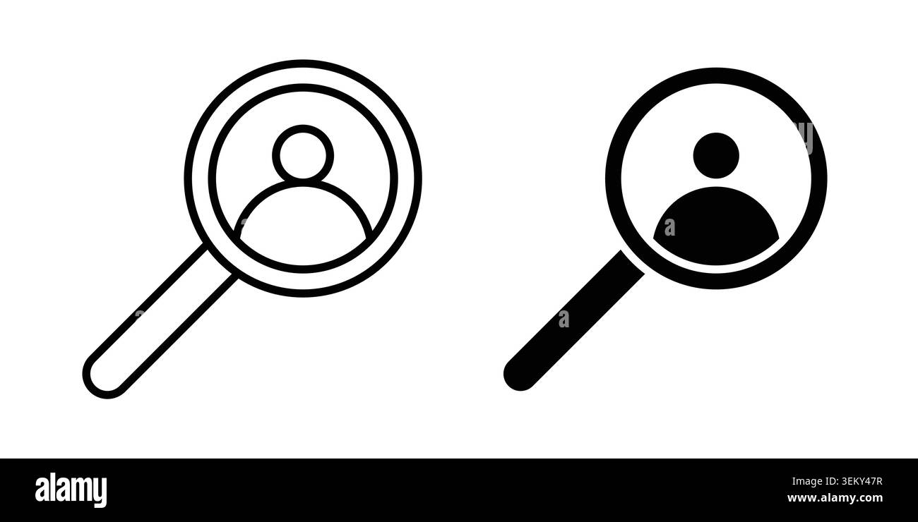 Job candidate icon solid, line, and editable vector set. Stock Vector