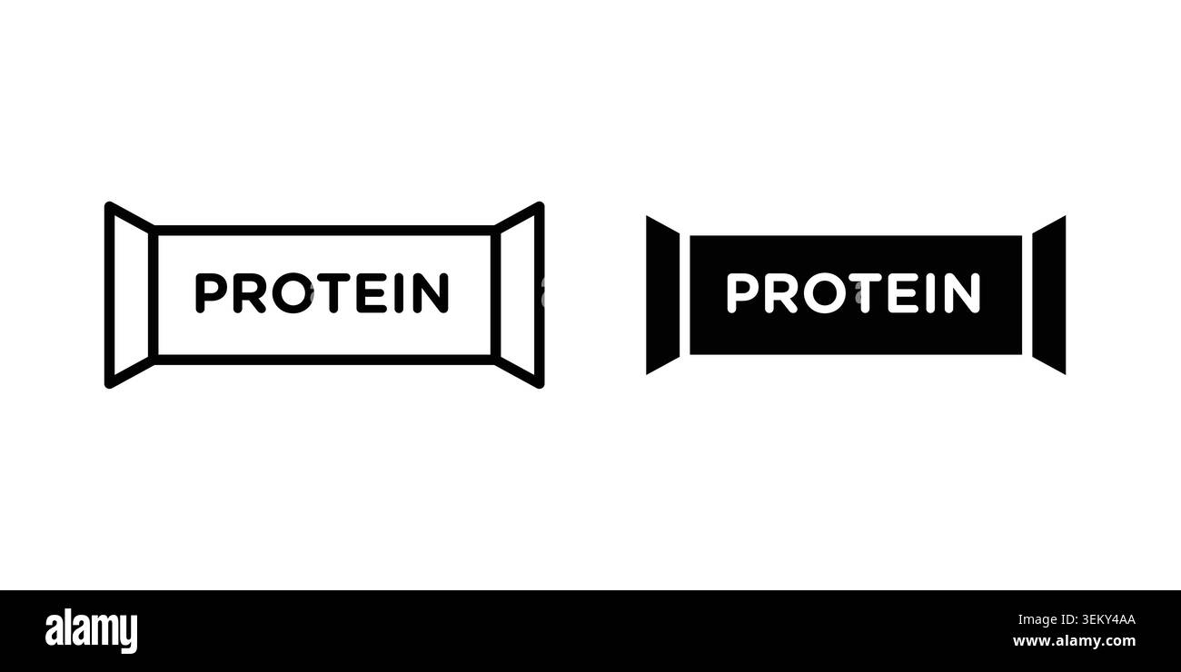 Protein bar icon solid, line, and editable vector set. Stock Vector