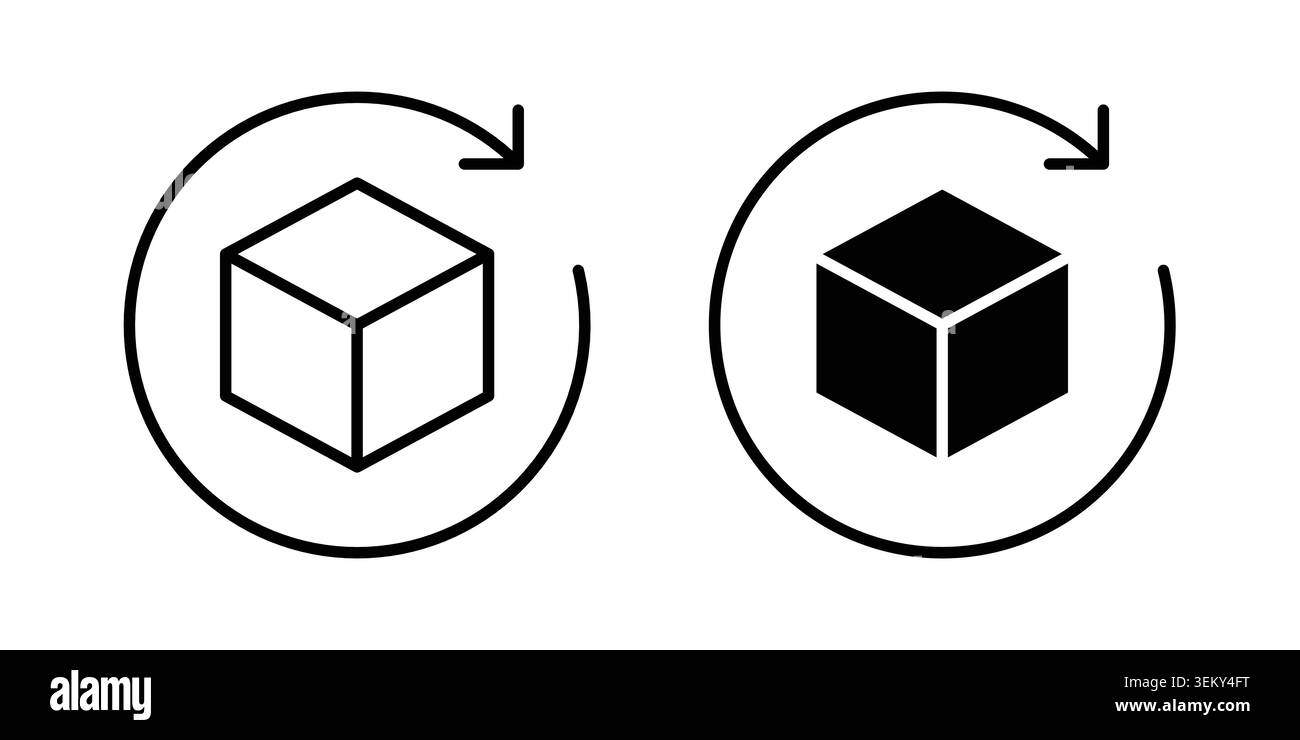 Return purchase icon solid, line, and editable vector set. Stock Vector