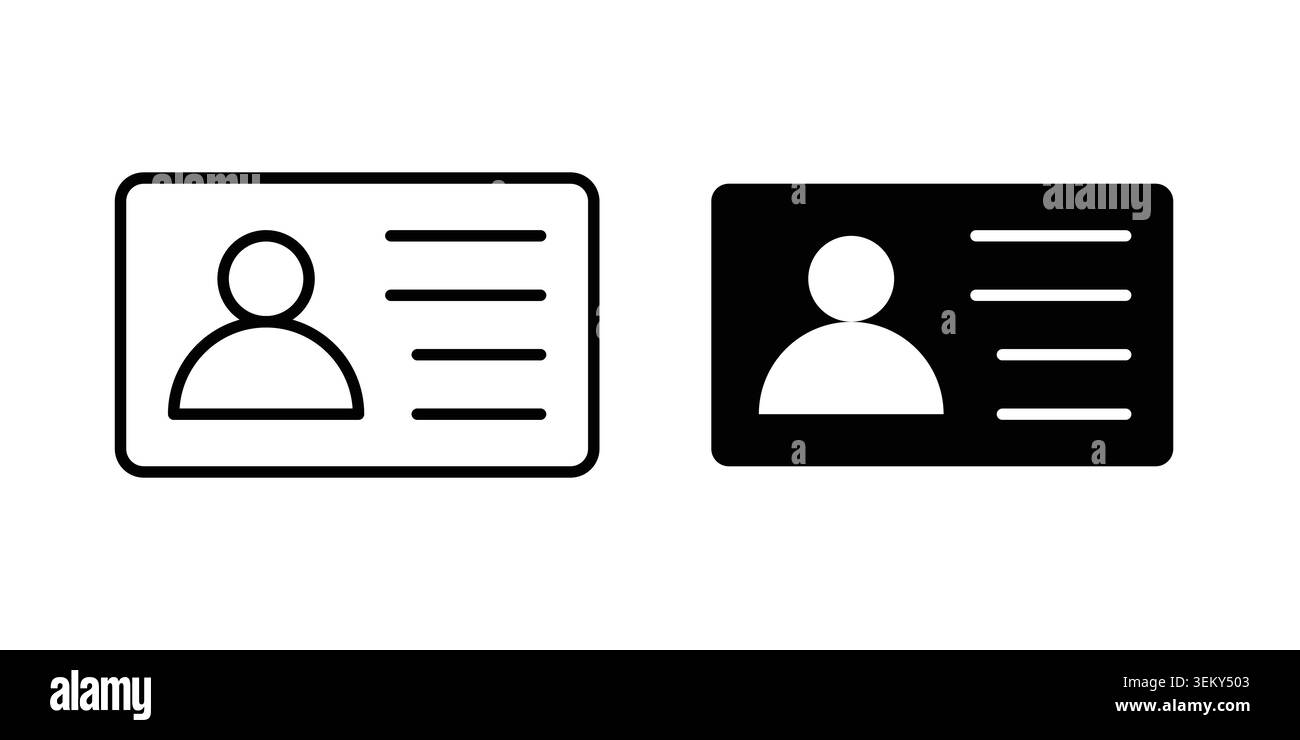Personal documents icon solid, line, and editable vector set. Stock Vector