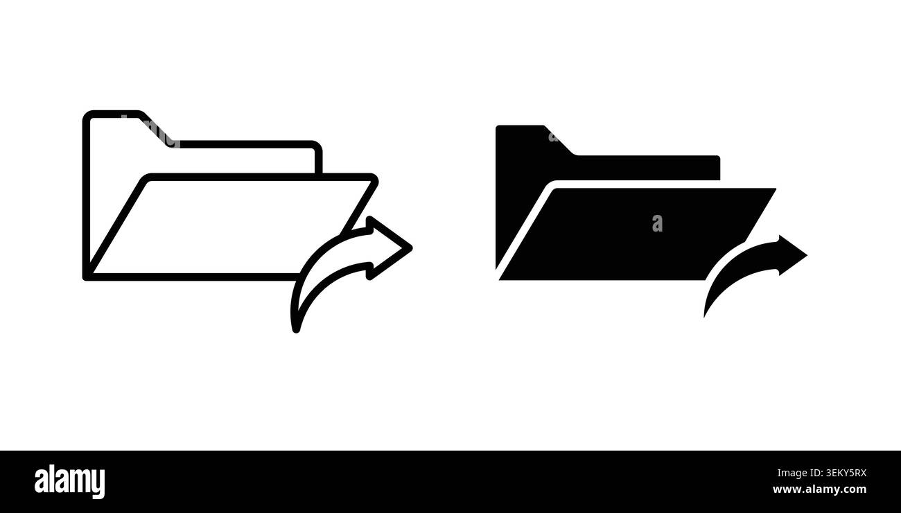 Share folder line icon solid, line, and editable vector set. Stock Vector