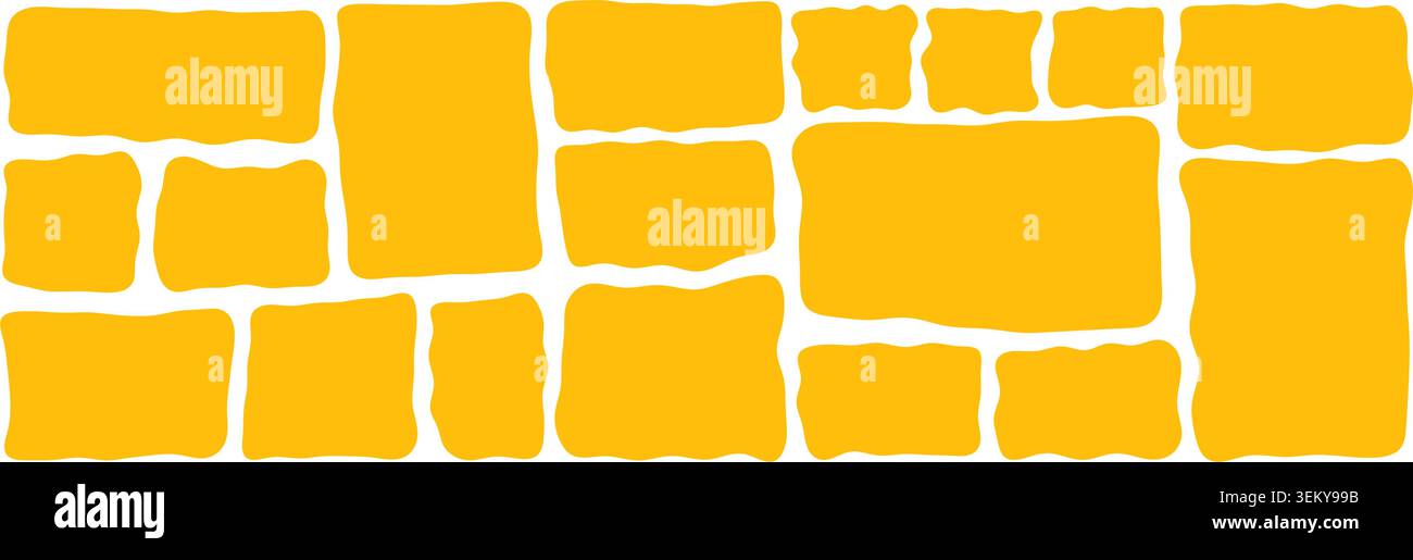 Organic wavy rectangle border with fluid edges vector illustration set. Stock Vector