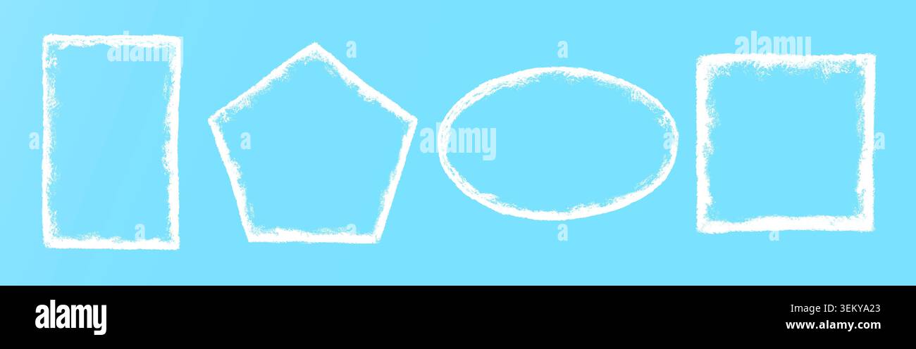 Frozen snow ice frames with frosty texture overlay vector illustration set. Stock Vector