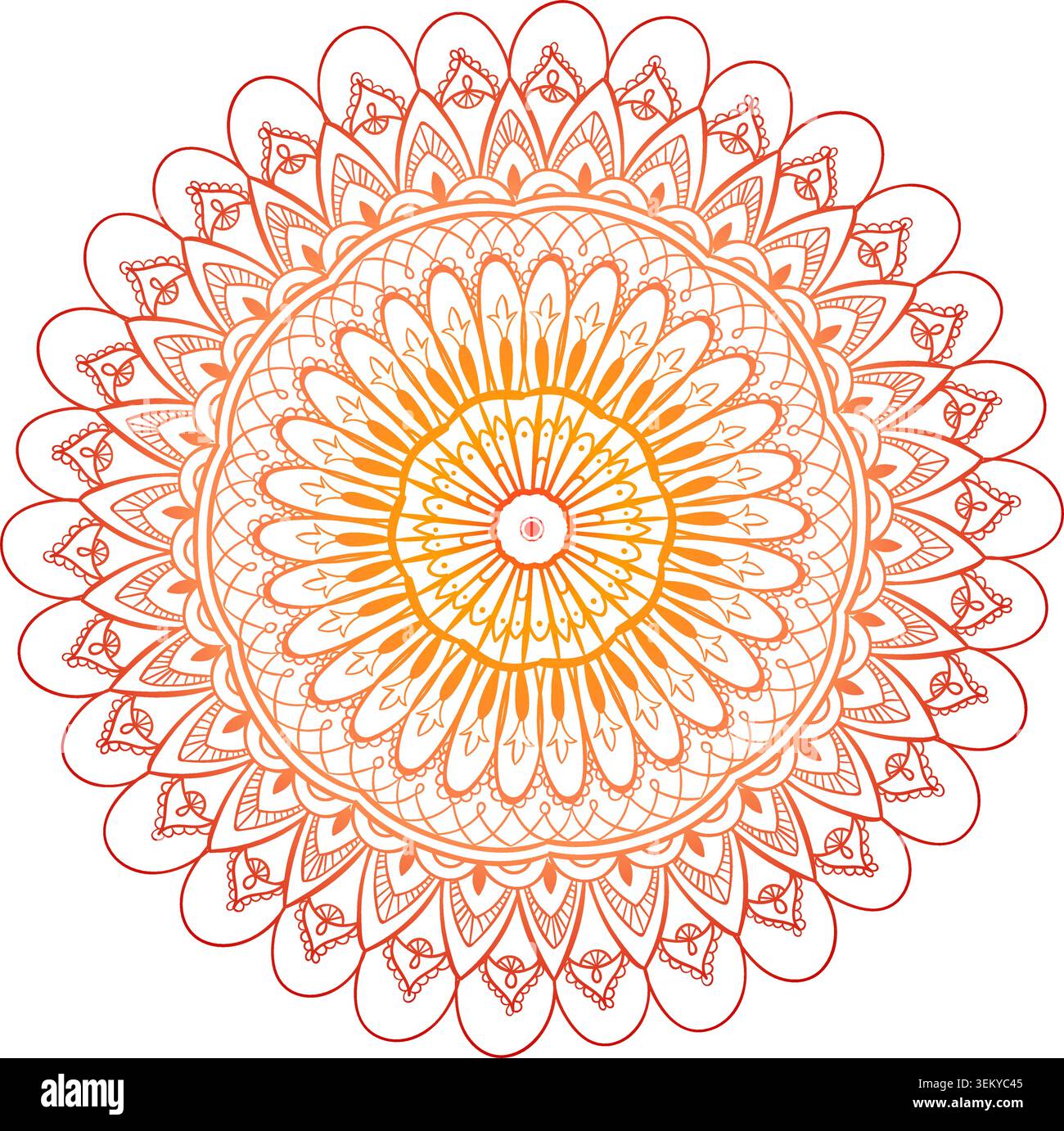 Red chakra mandala design with warm red hues Stock Vector