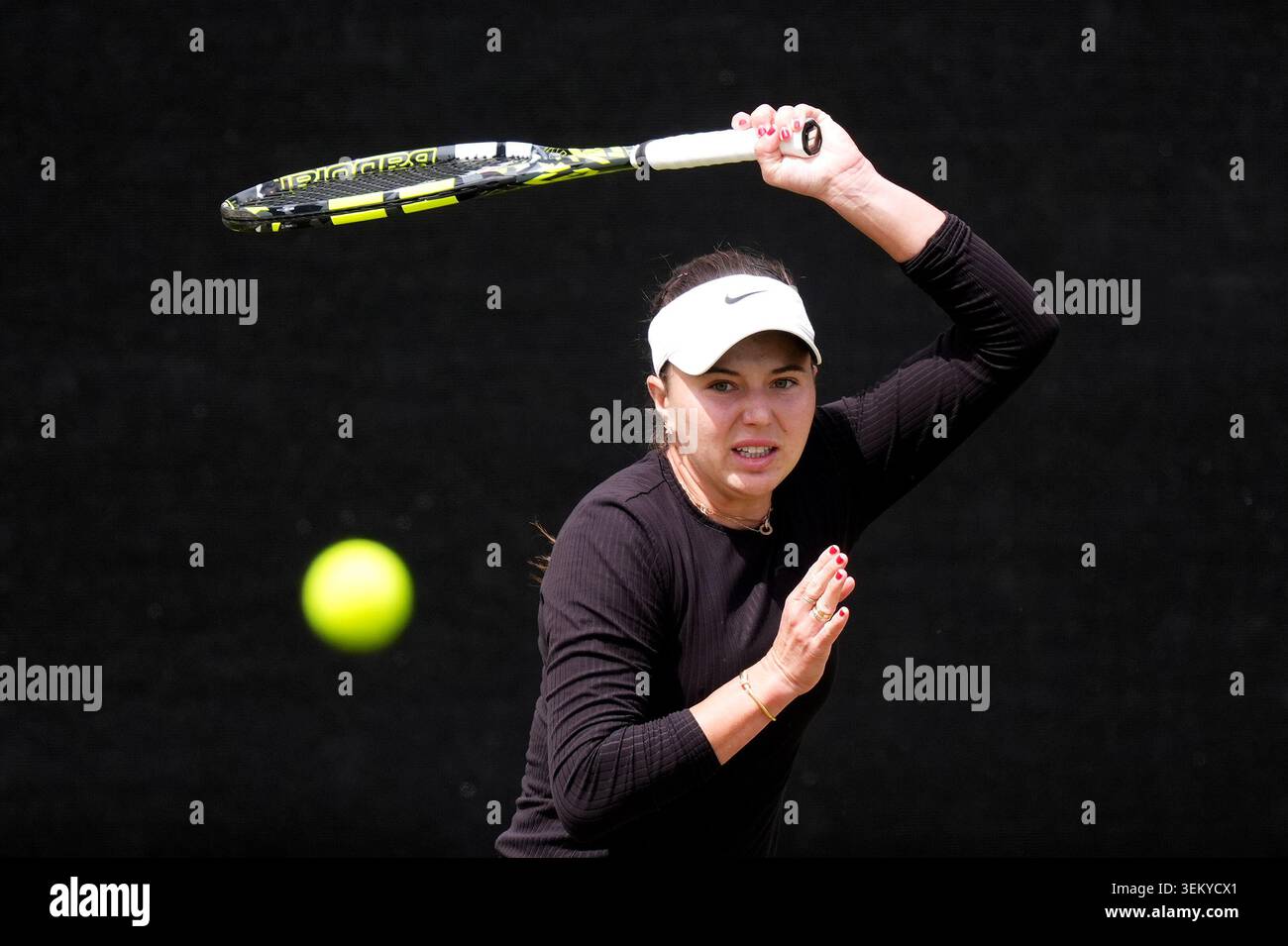 Kayla Day and Mary Stoiana of United States in action against Jodie Burrage of Great Britain and Mika Stojsavljevic of Great Britain on day six of the Lexus Birmingham Open Championships at Edgbaston Priory Club, Birmingham. Picture date: Thursday June 4, 2026. Stock Photo