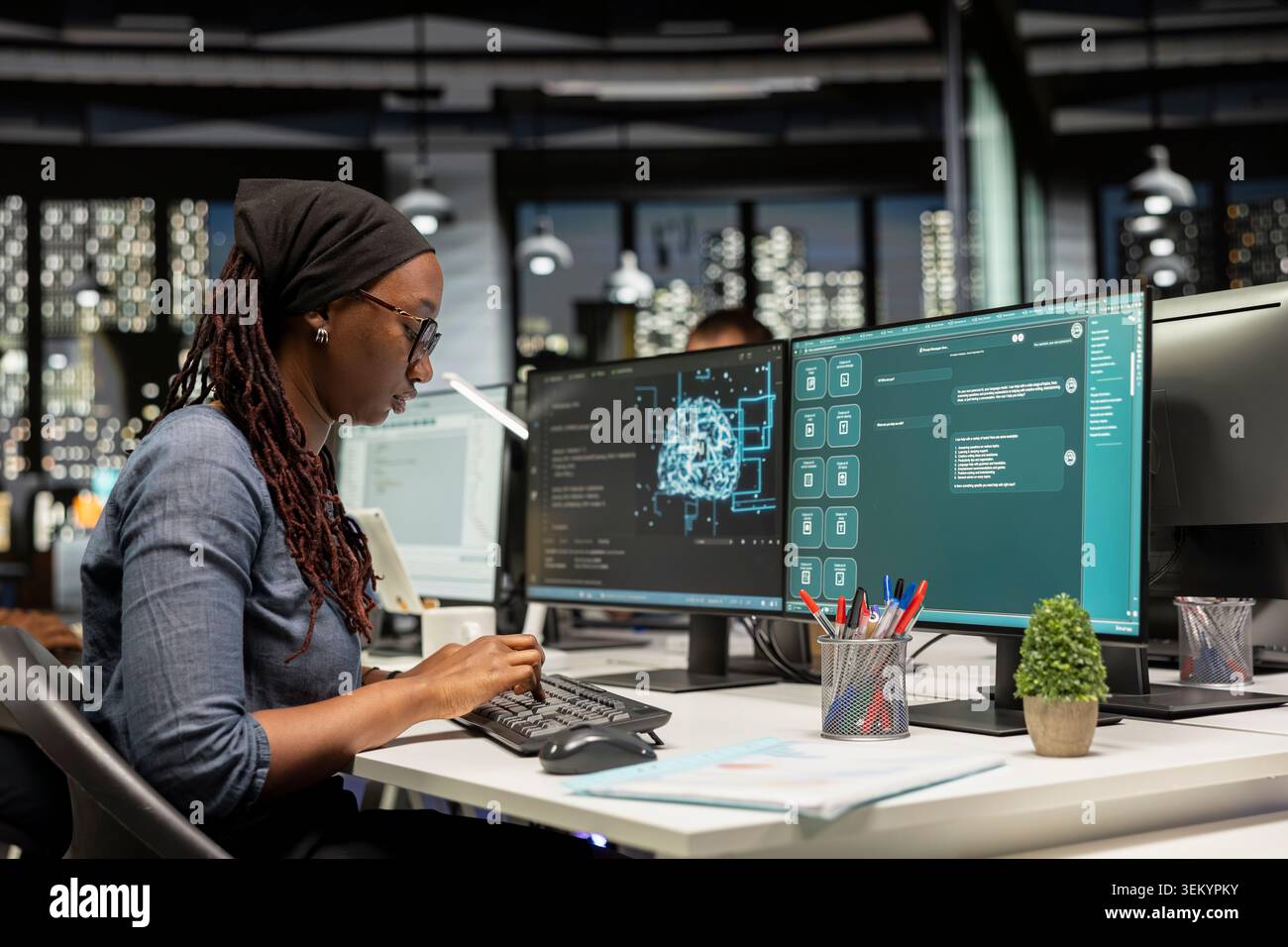 Predictive Computer Language Software developer solving tasks with AI LLM chatbot answering prompts ...