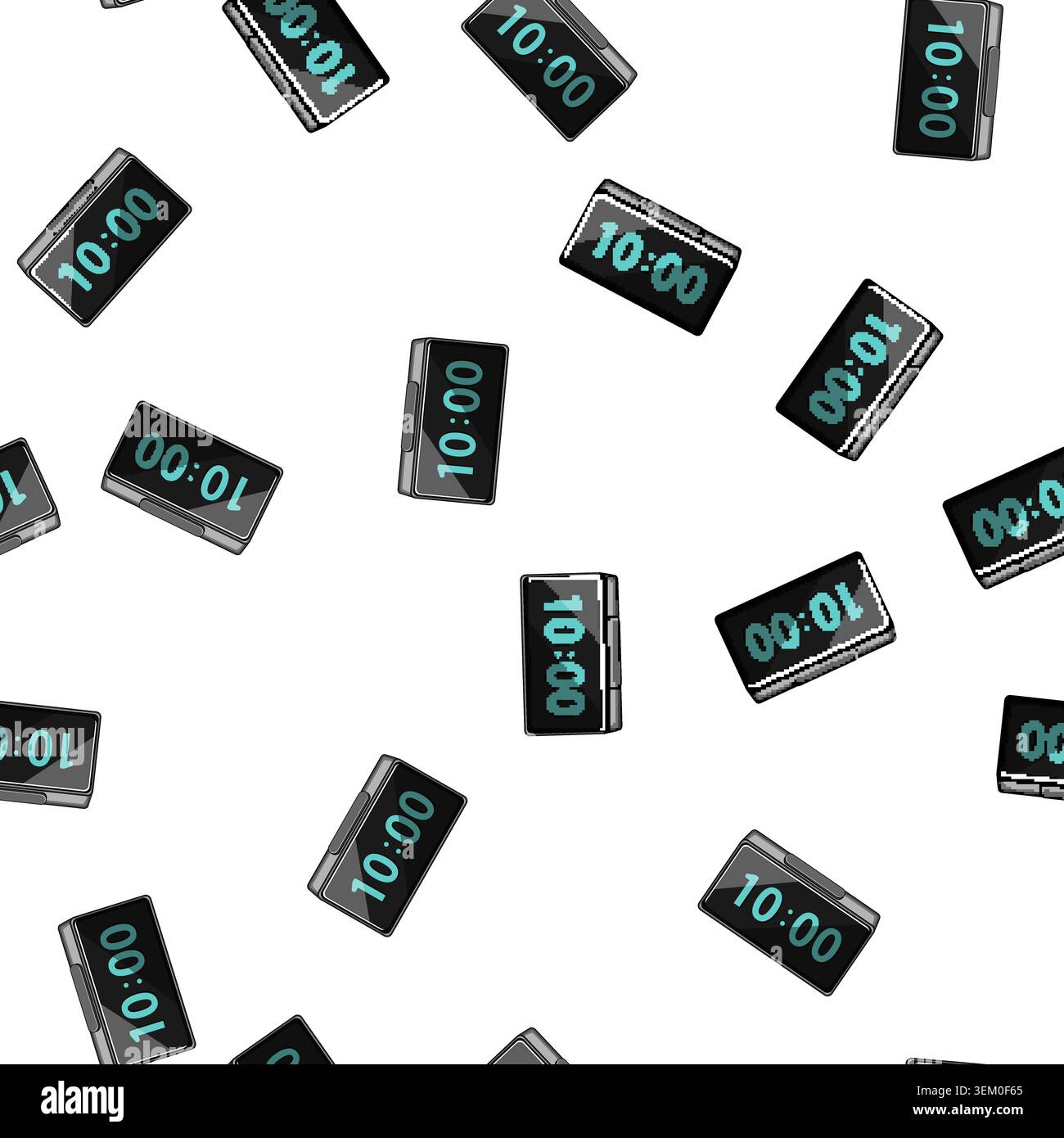 pattern battery travel alarm clock cartoon vector Stock Vector