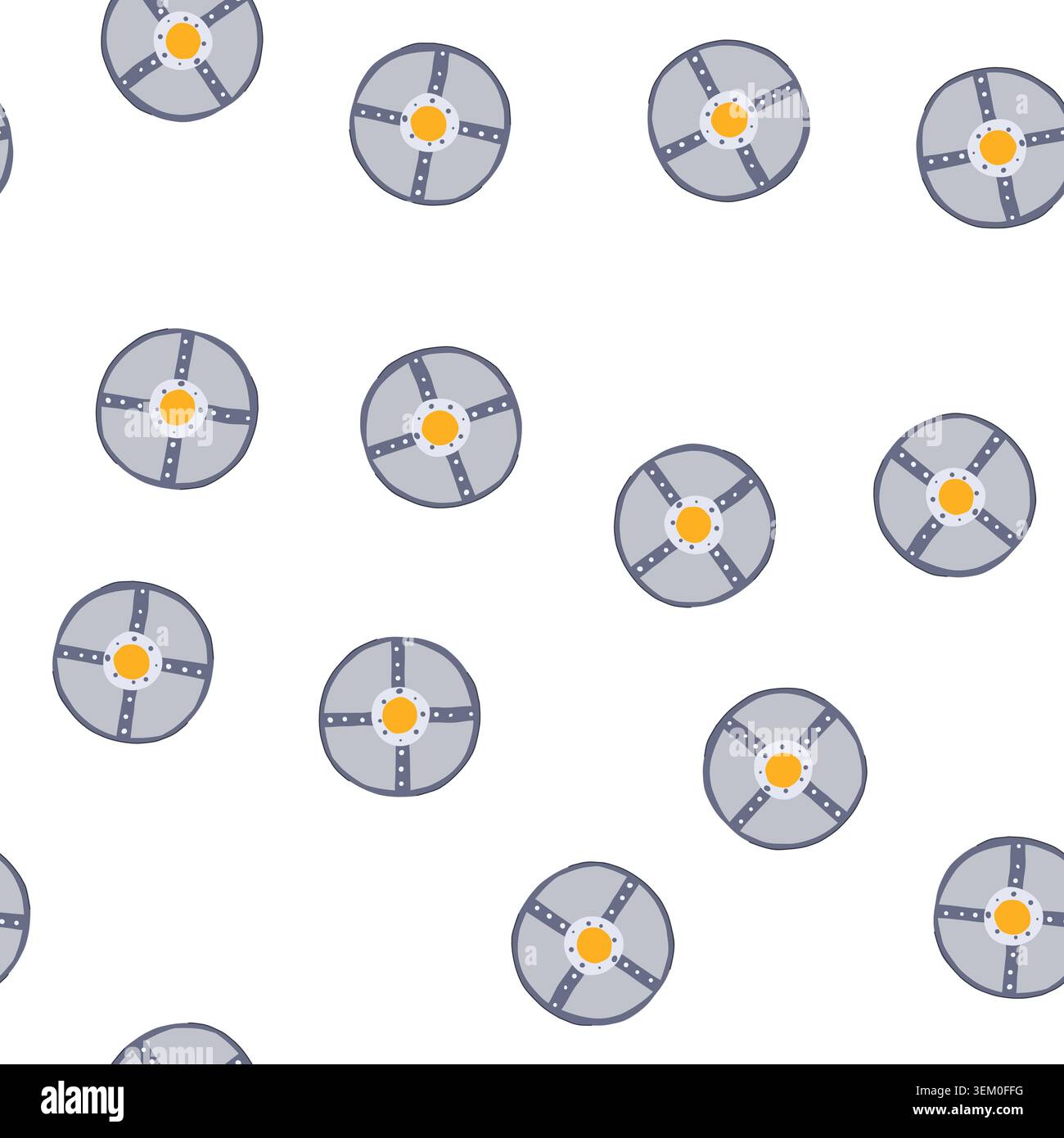 pattern raid viking shield cartoon vector Stock Vector