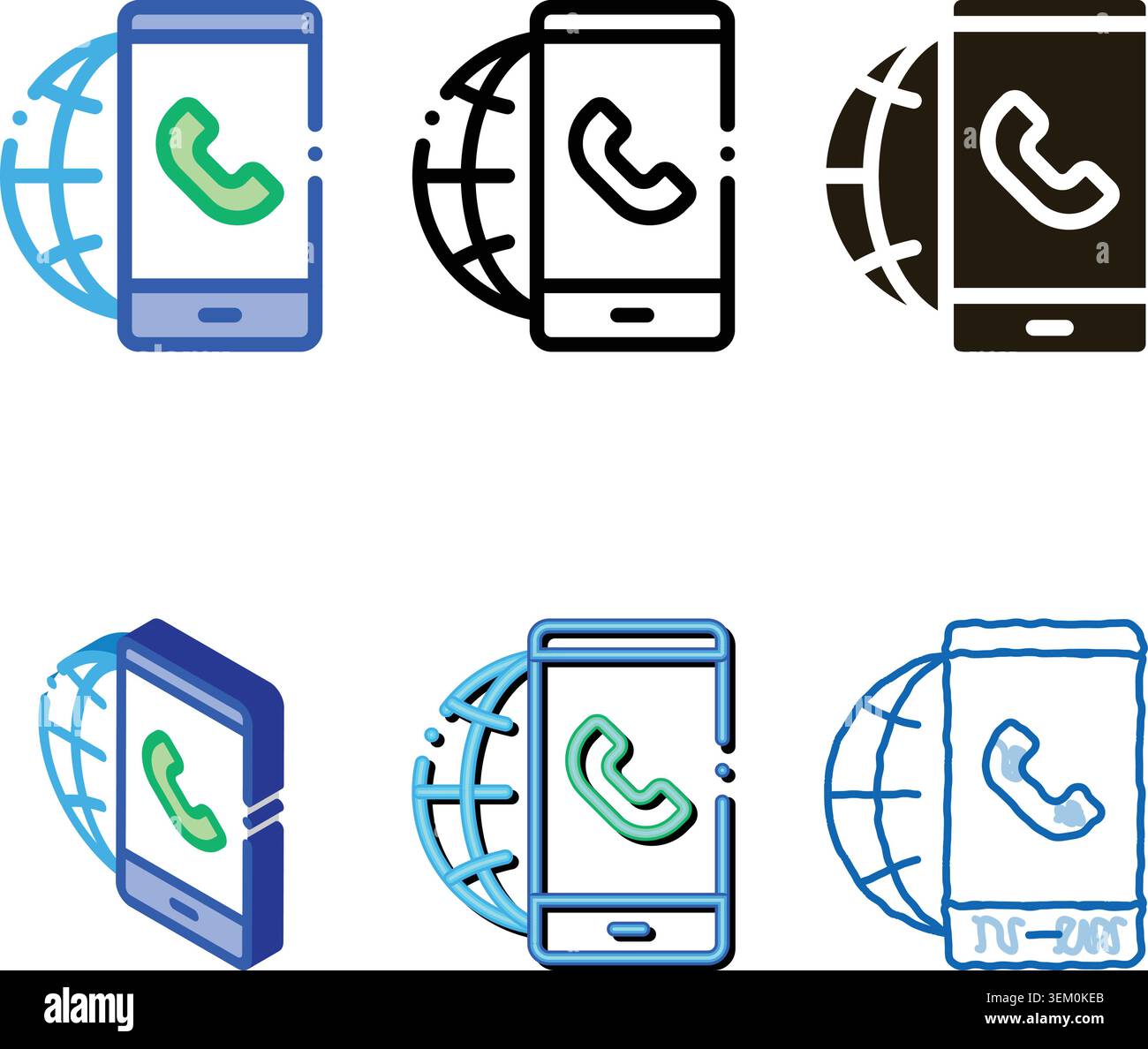 voip smartphone range internet connection icon vector outline Stock Vector