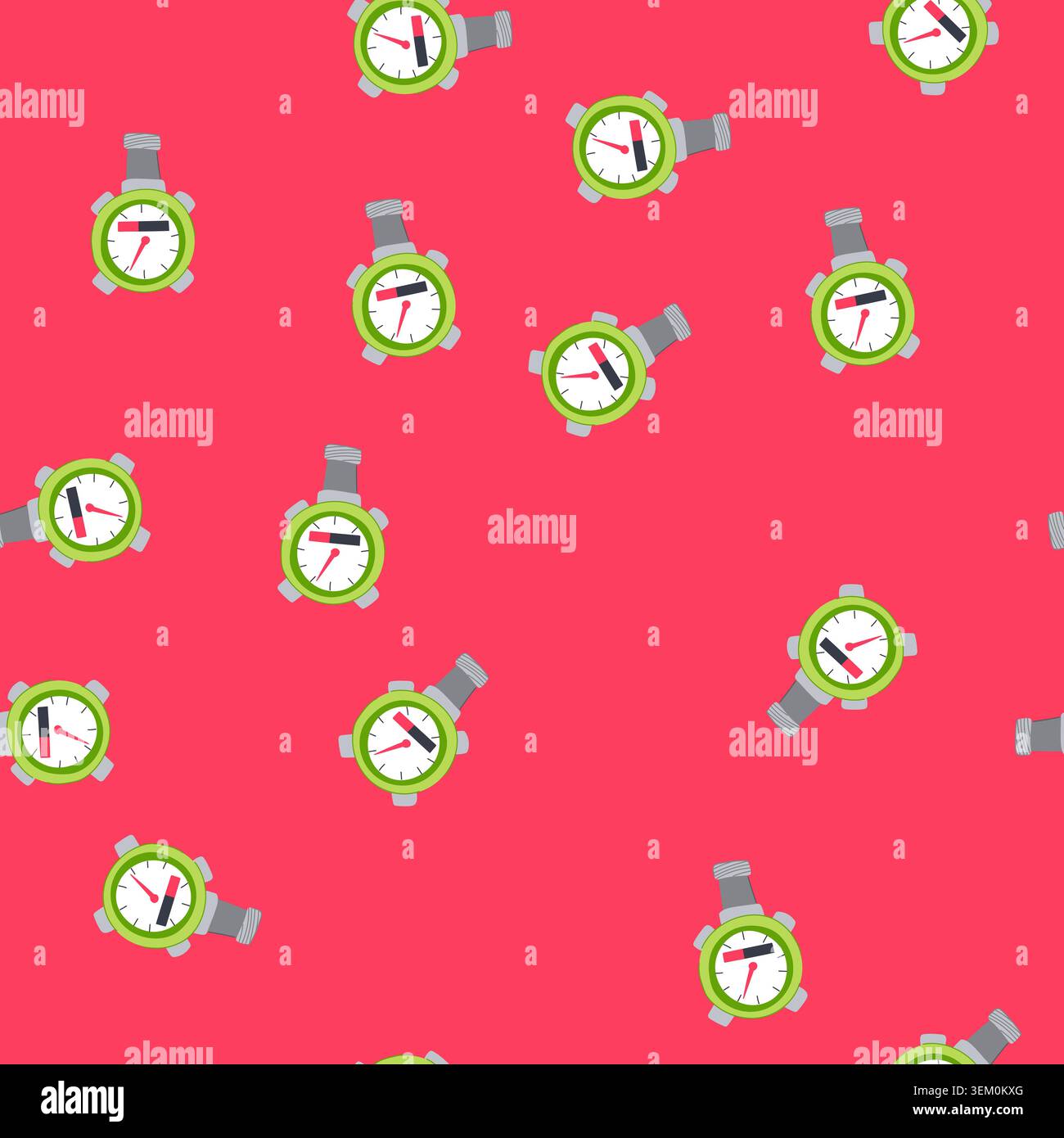 seamless pattern water meter showing high consumption or pressure Stock Vector