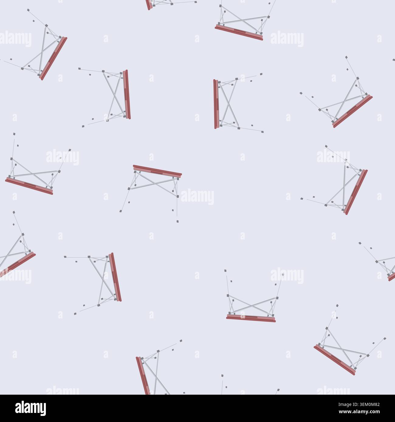 seamless pattern single folding table cartoon vector Stock Vector