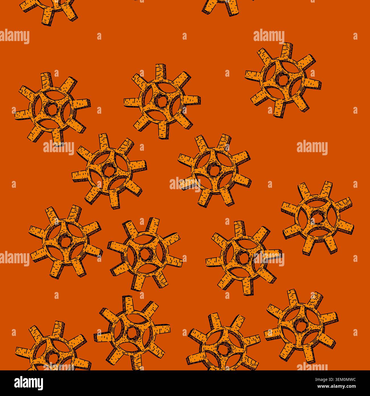 pattern clock gears steampunk sketch hand drawn Stock Vector