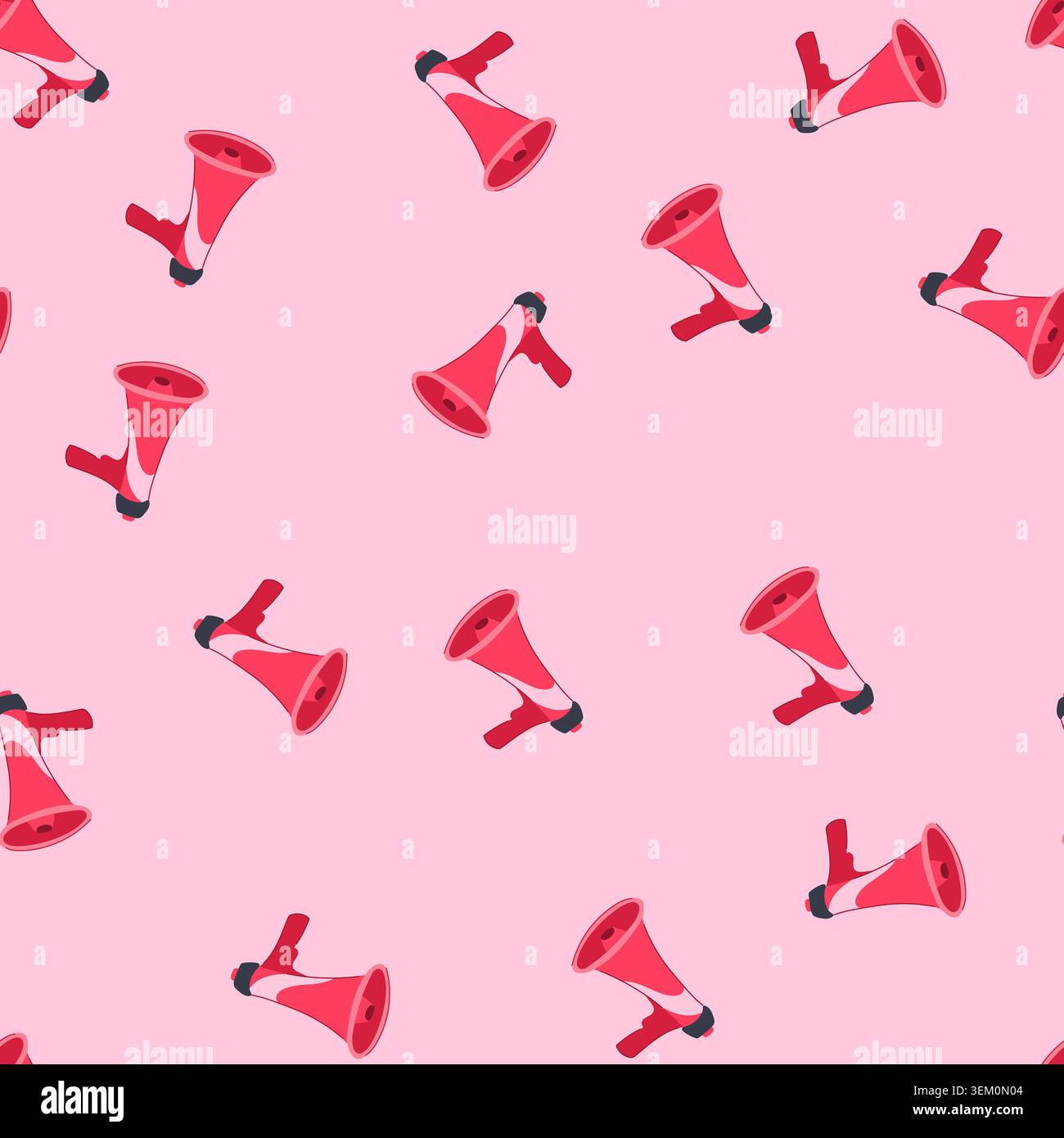 seamless pattern bullhorn megaphone cartoon vector Stock Vector