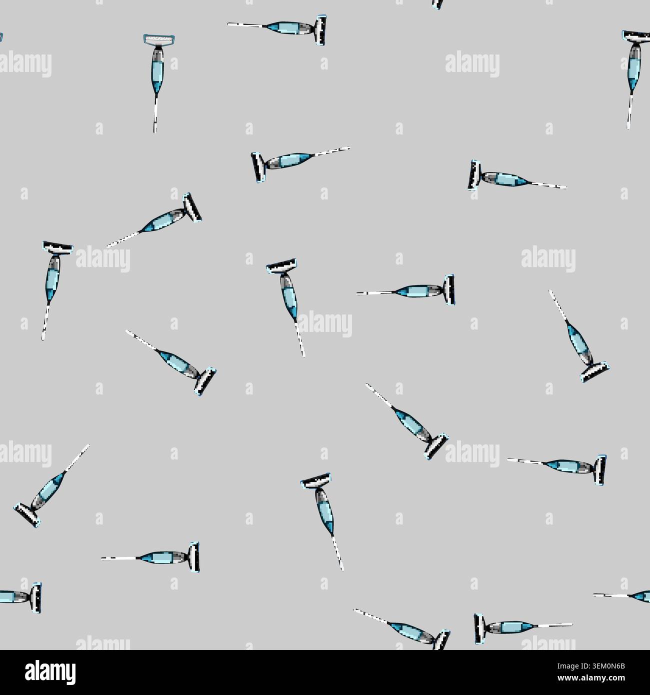 seamless pattern clean electric mop cartoon vector Stock Vector