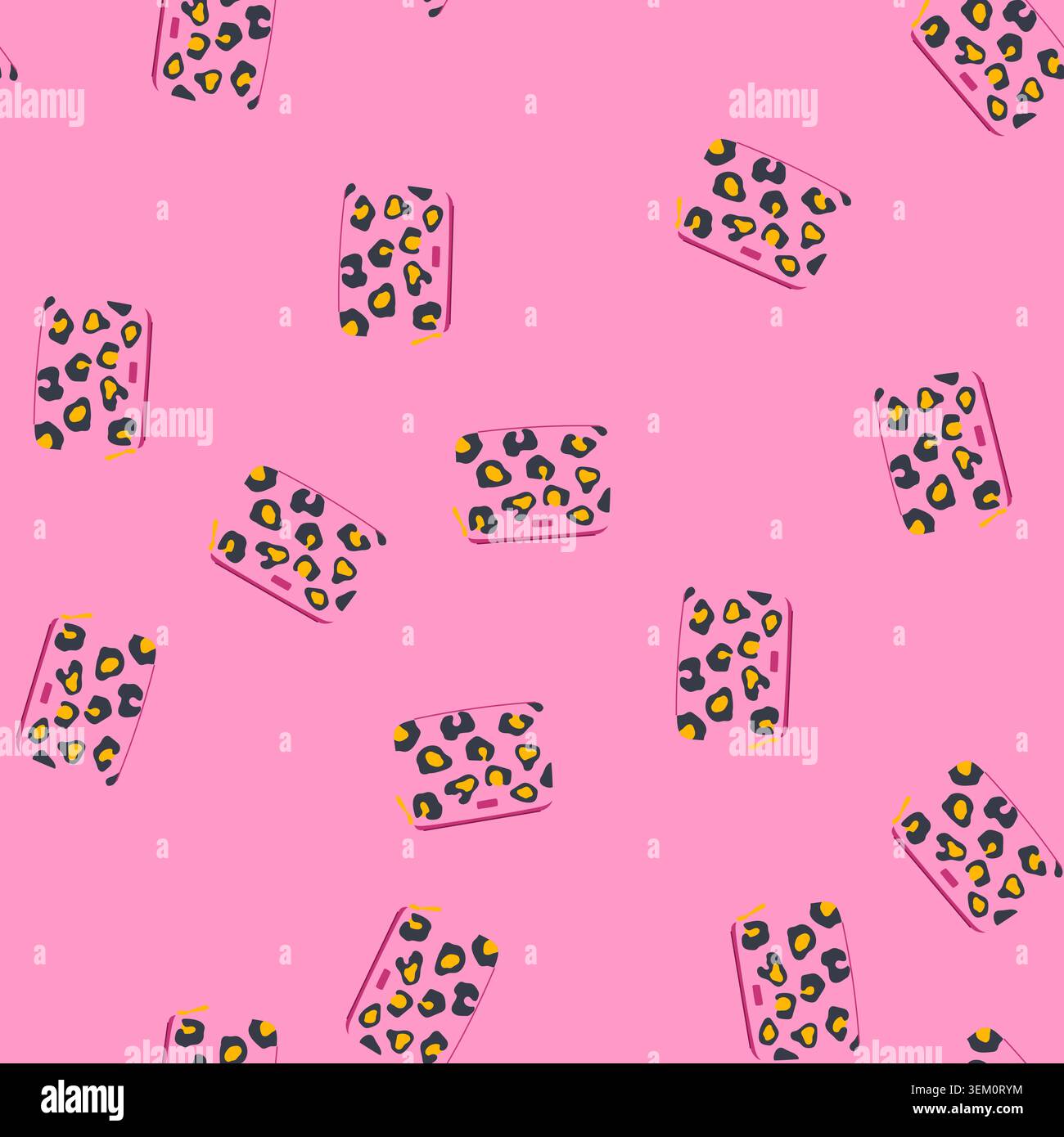 seamless pattern pouch makeup bag cartoon vector Stock Vector