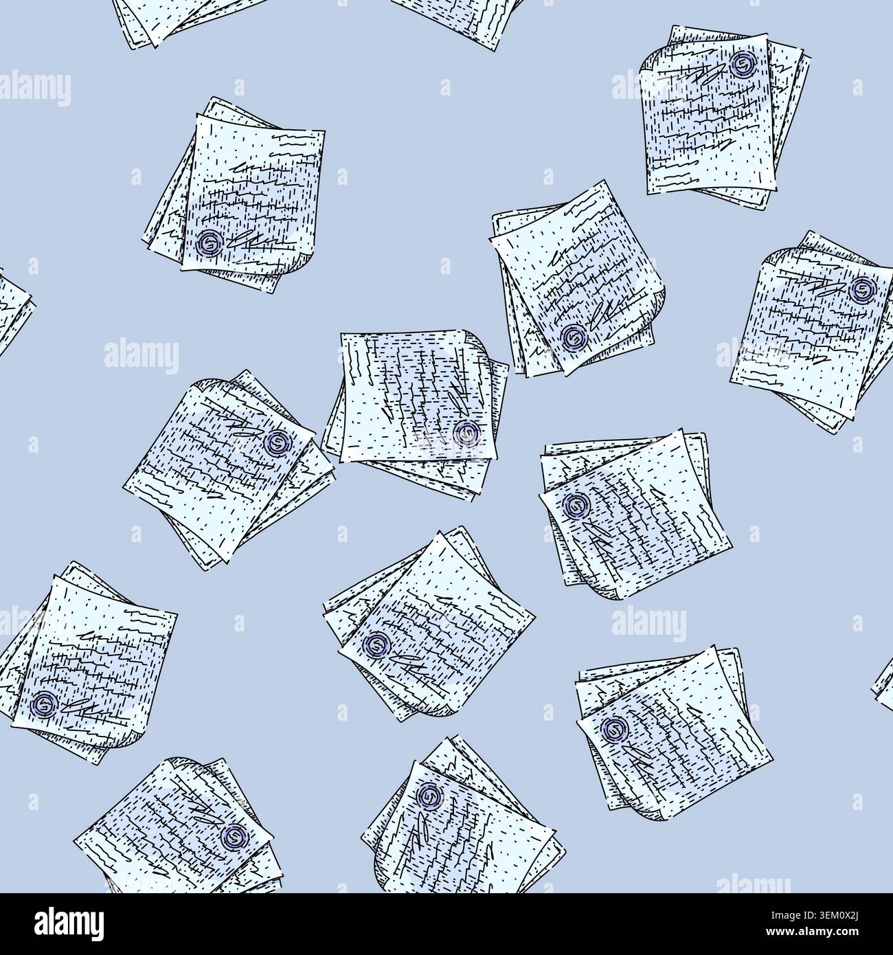 pattern clause contract sketch hand drawn Stock Vector