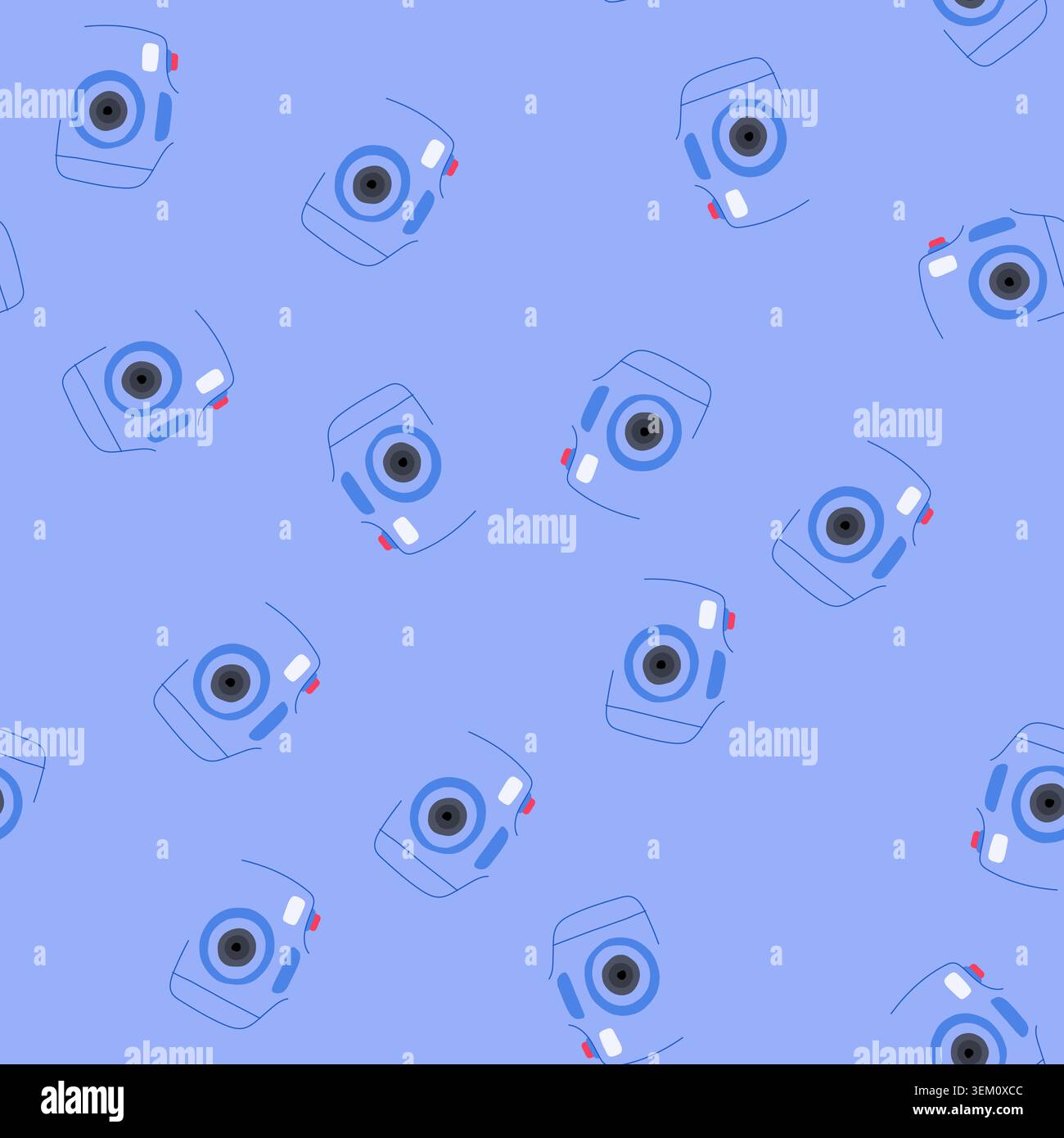 seamless pattern selfie camera toy cartoon vector Stock Vector