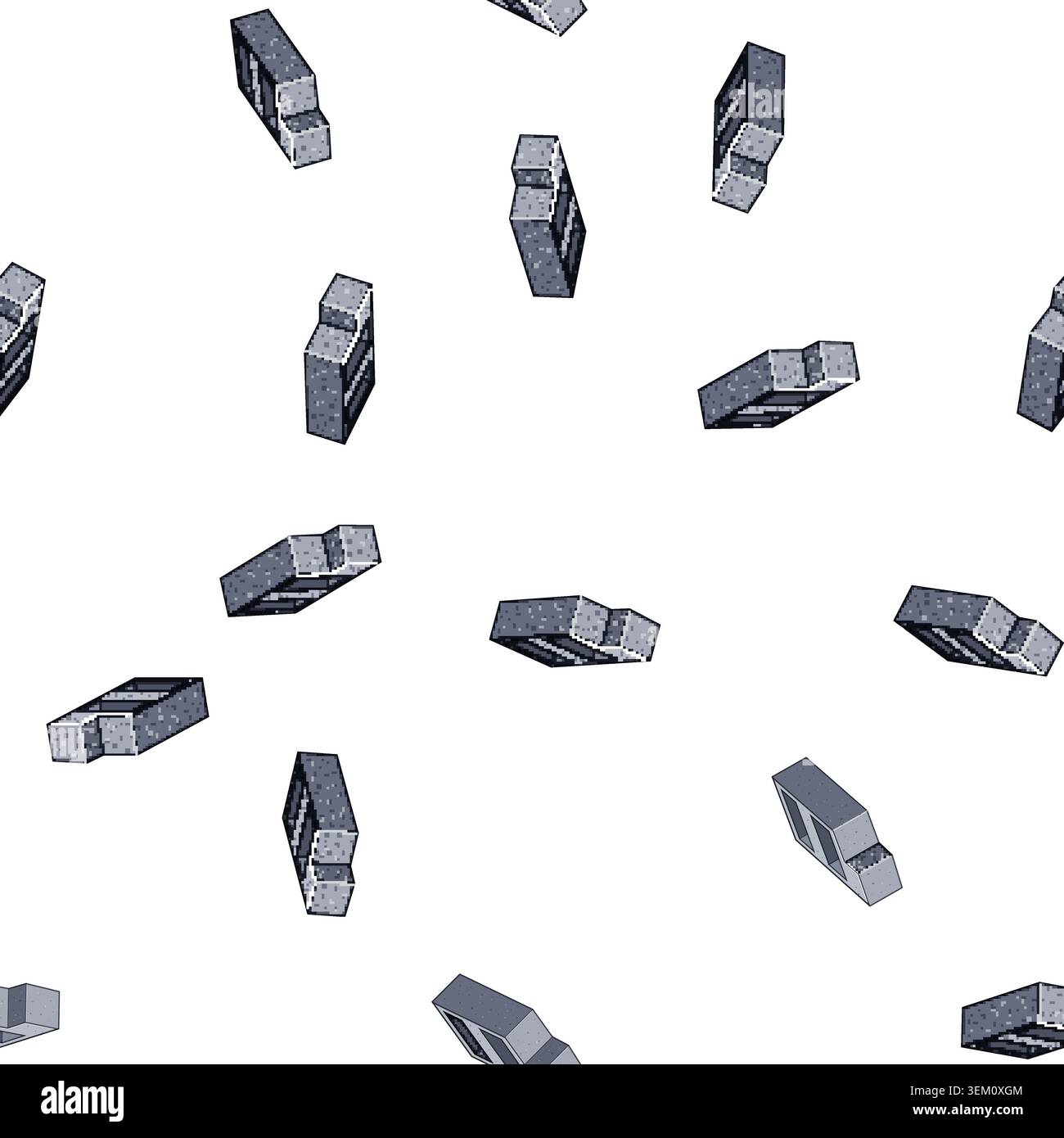 pattern L shaped concrete block displaying building construction material Stock Vector