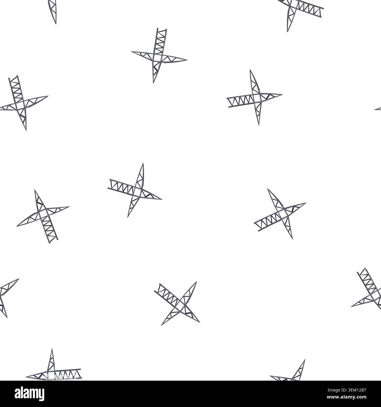 pattern pole electric pylon cartoon vector Stock Vector