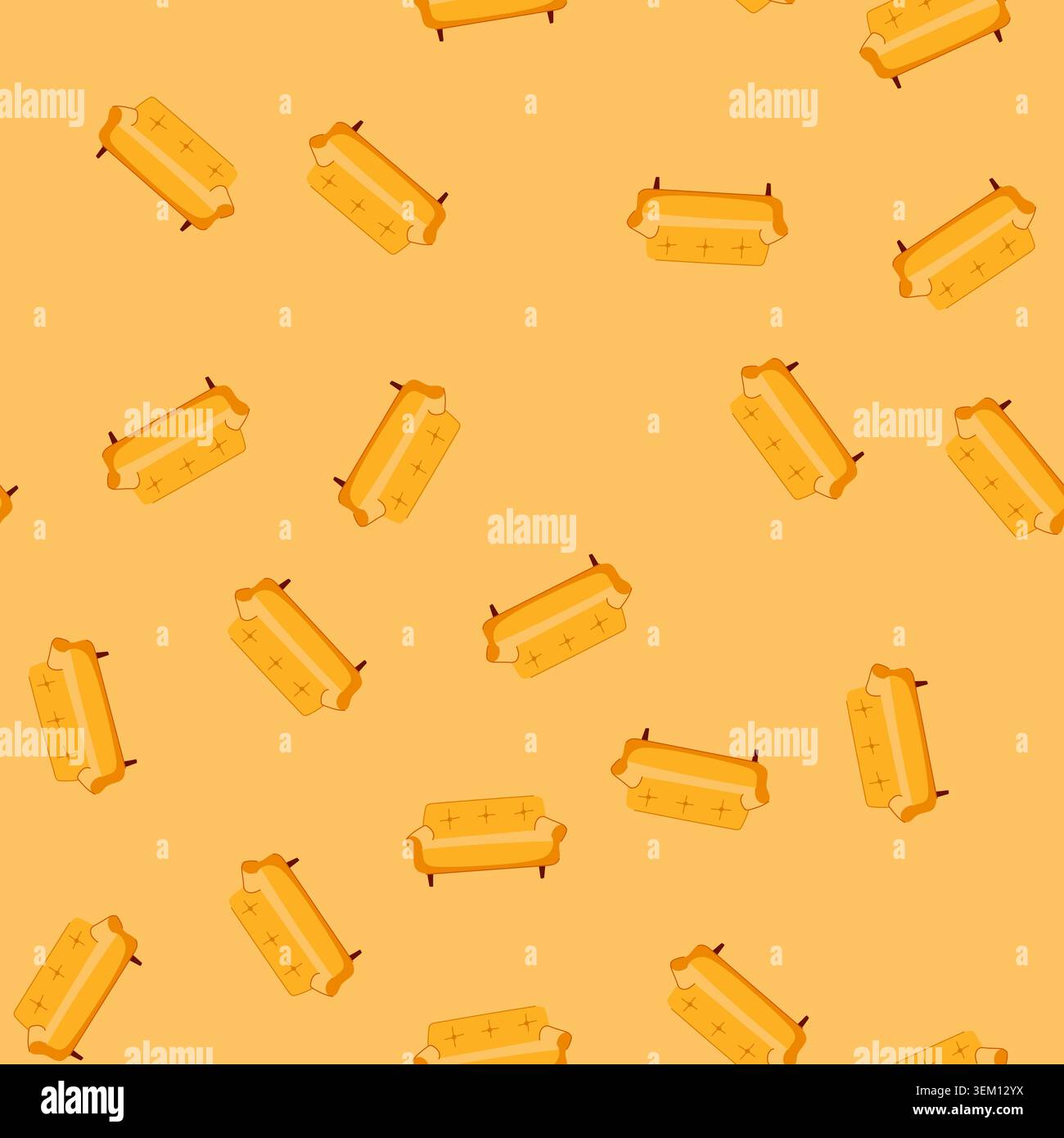 seamless pattern contemporary couch leather cartoon vector Stock Vector