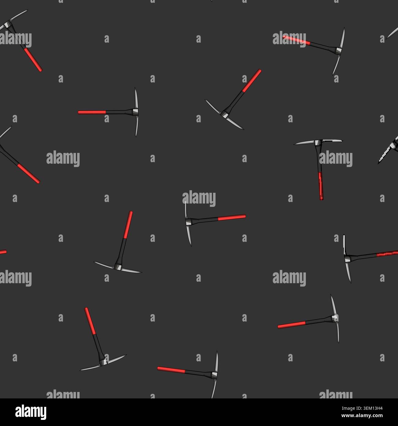 seamless pattern tool pickaxe cartoon vector Stock Vector