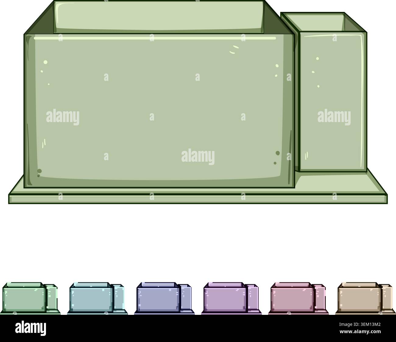 mock desk organizer cartoon vector graphic Stock Vector