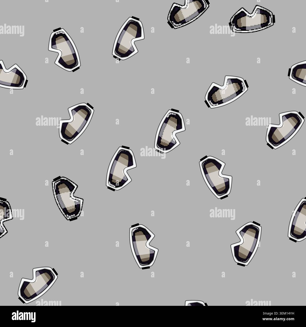seamless pattern eyewear goggles ski cartoon vector Stock Vector